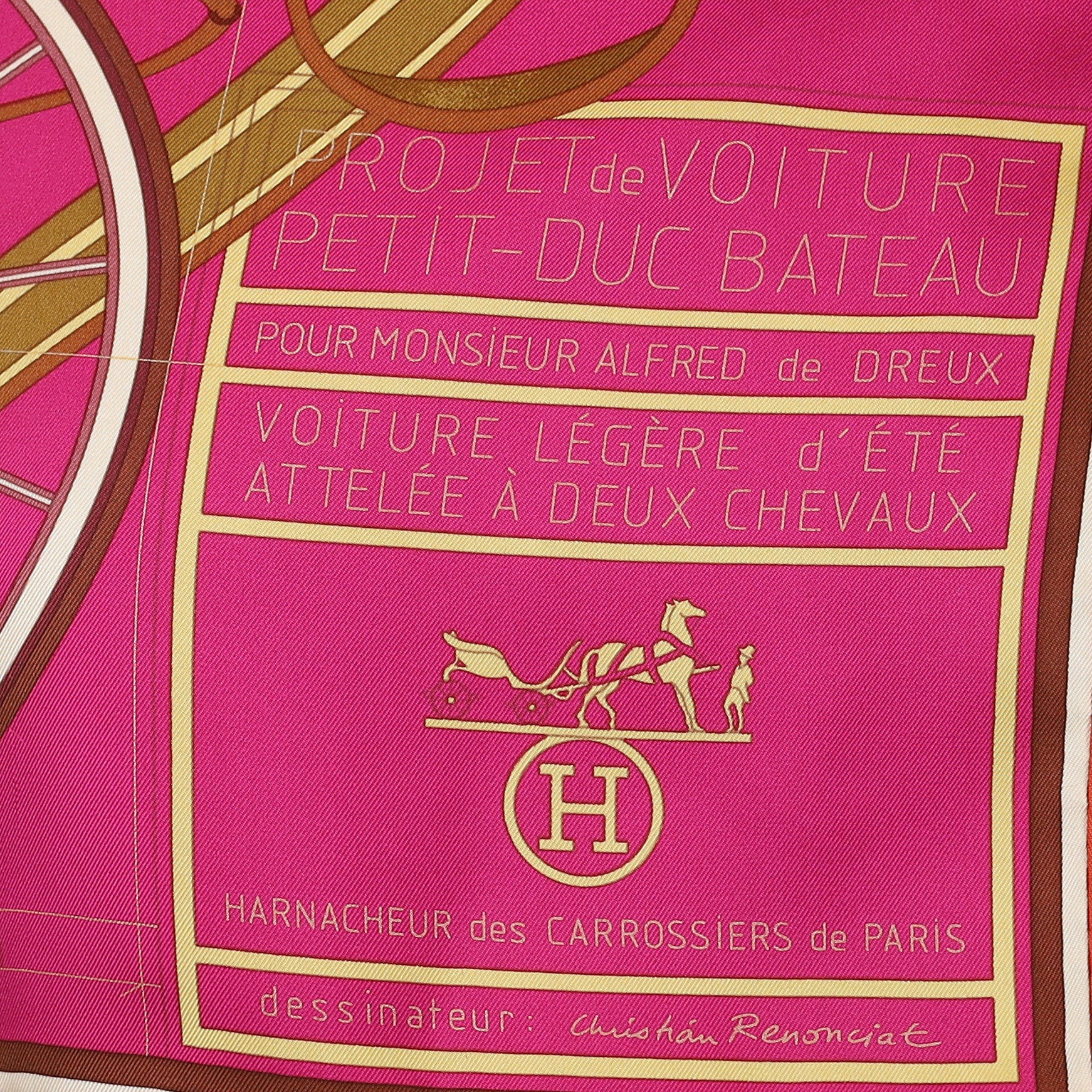 Pristine Hermès Projet de Voiture Silk Scarf