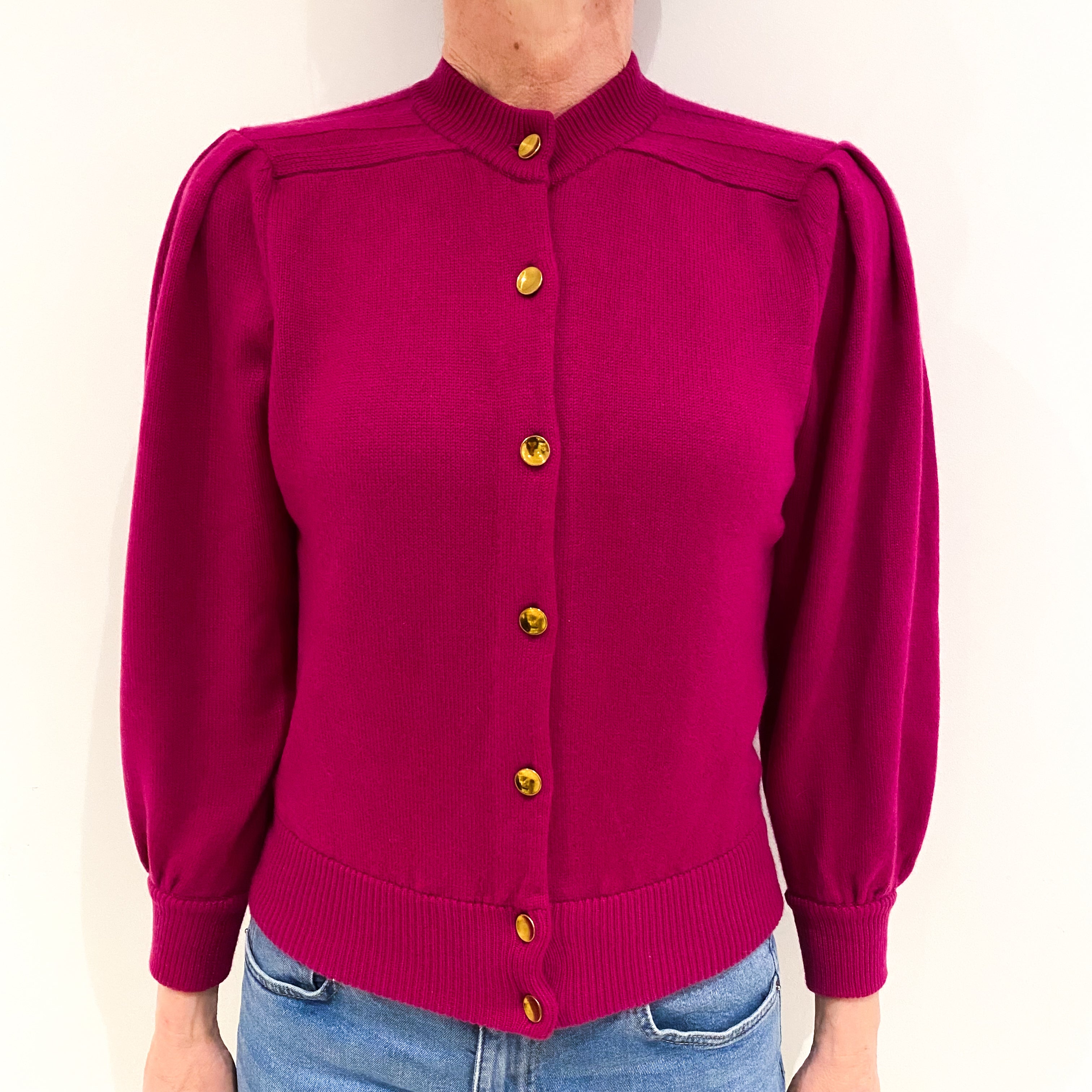 Magenta Purple Cashmere Cardigan Small