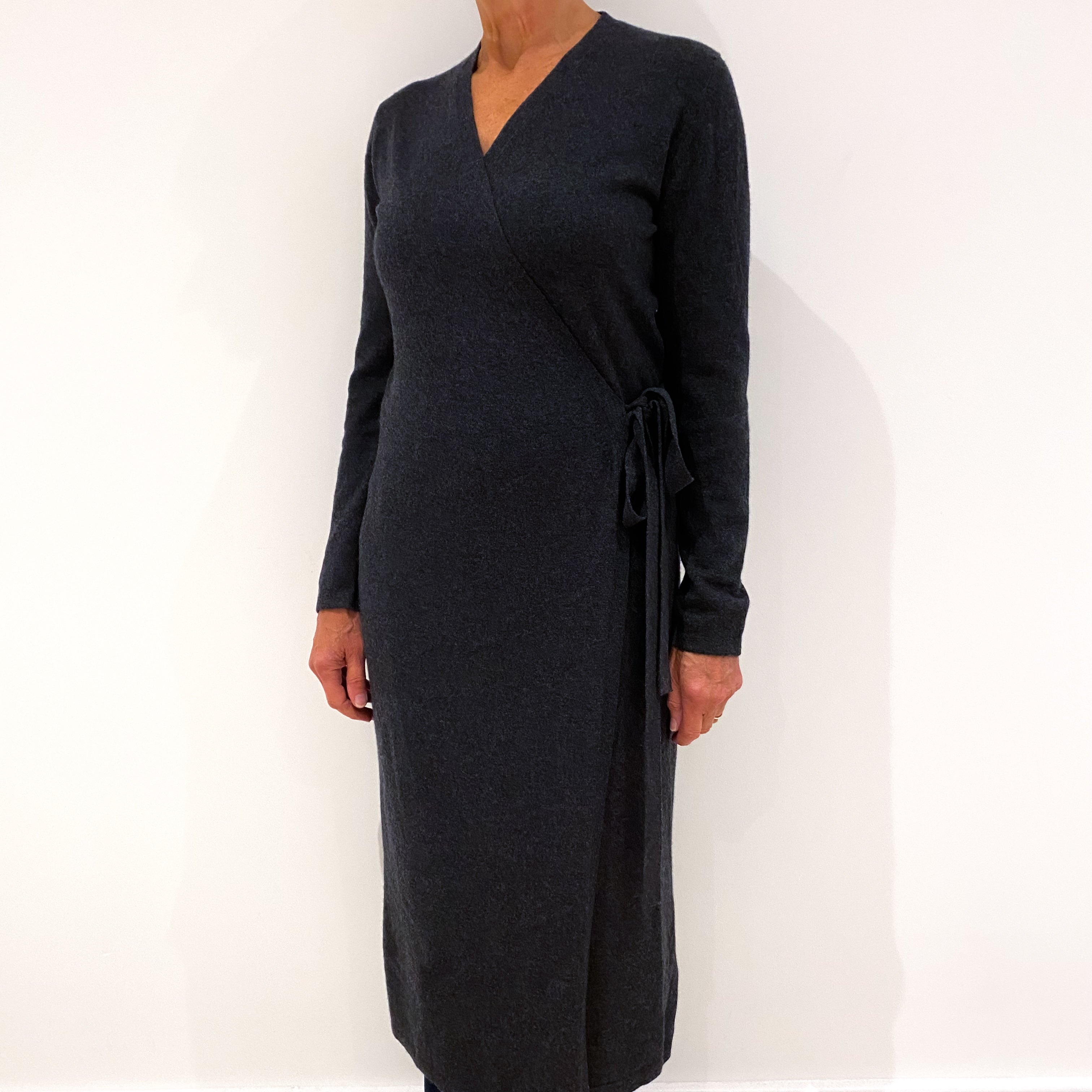 New Scottish Charcoal Grey Cashmere Dressing Gown Medium