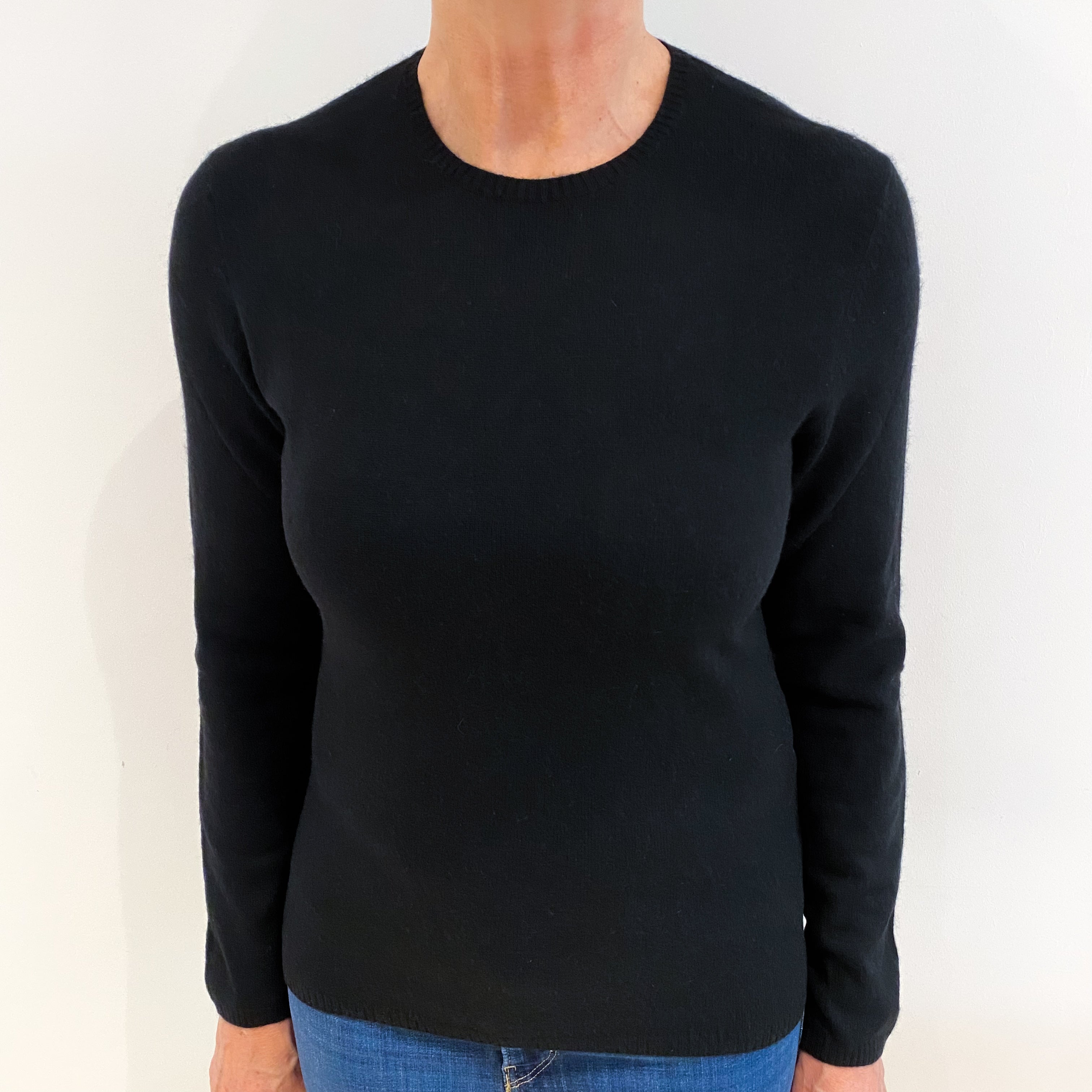 Black Cashmere Crew Neck Jumper Medium