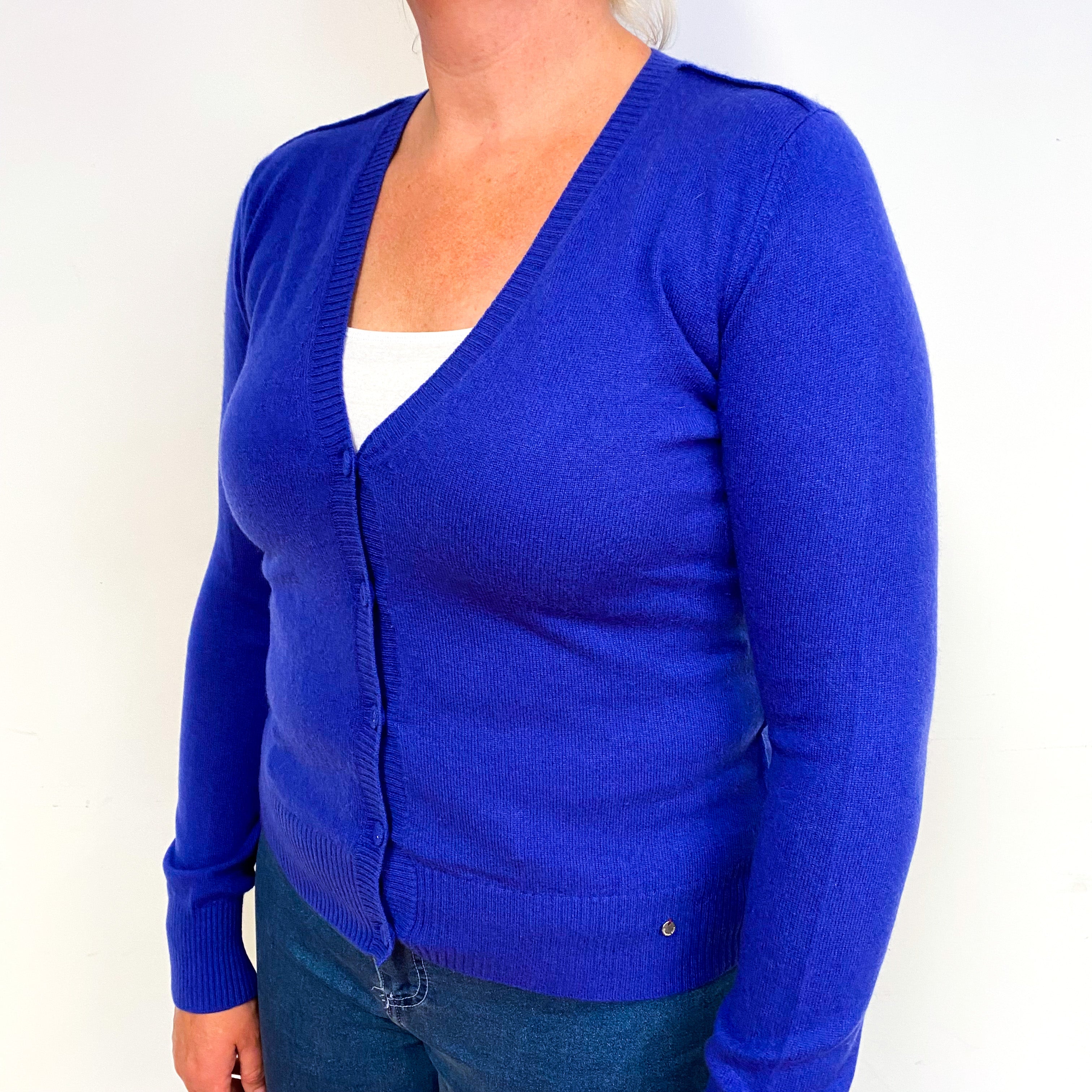Indigo Purple Cashmere V-Neck Cardigan Large