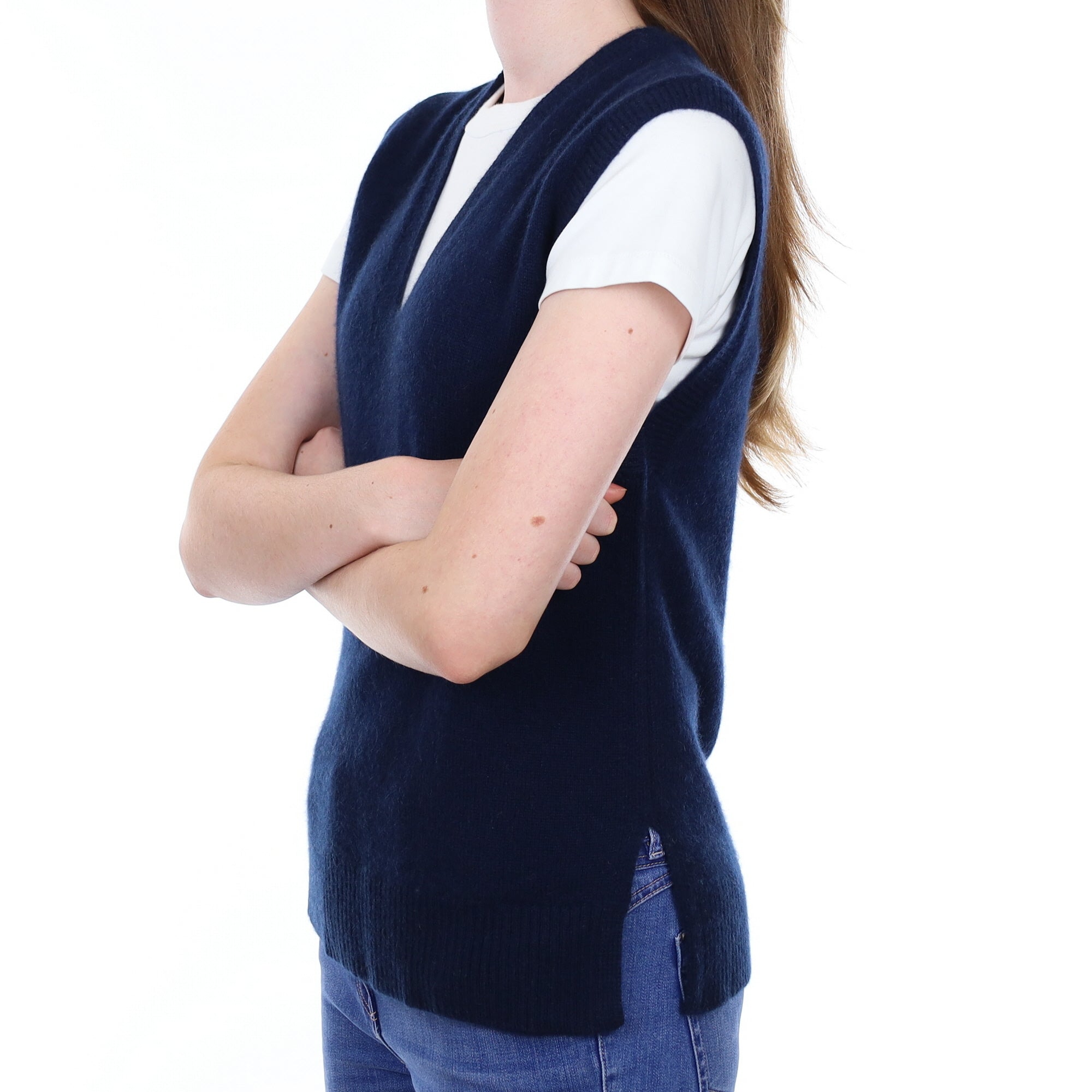 Brand New Navy Luxury Cashmere Tank Top Extra Small UK 6-8