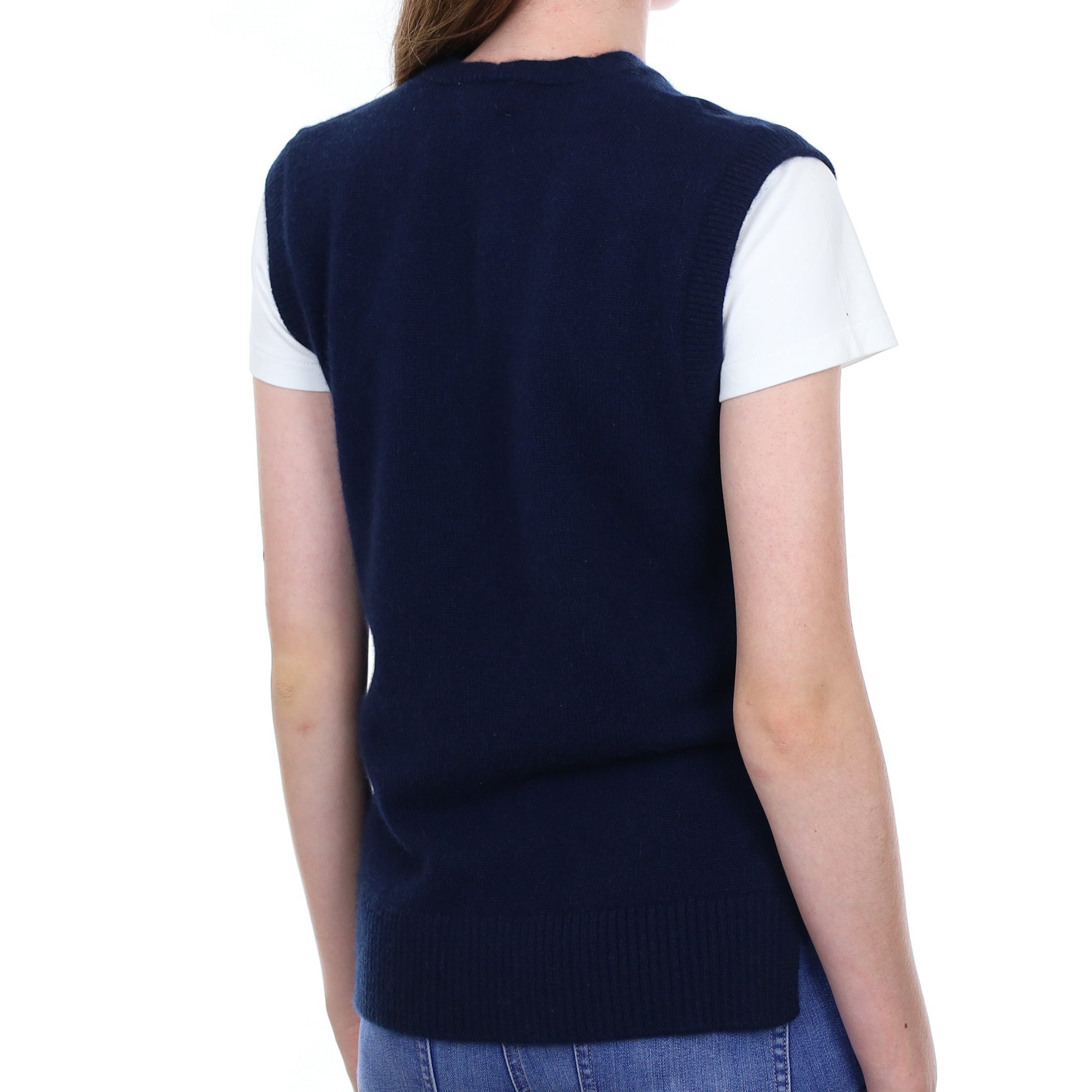 Brand New Navy Luxury Cashmere Tank Top Extra Small UK 6-8