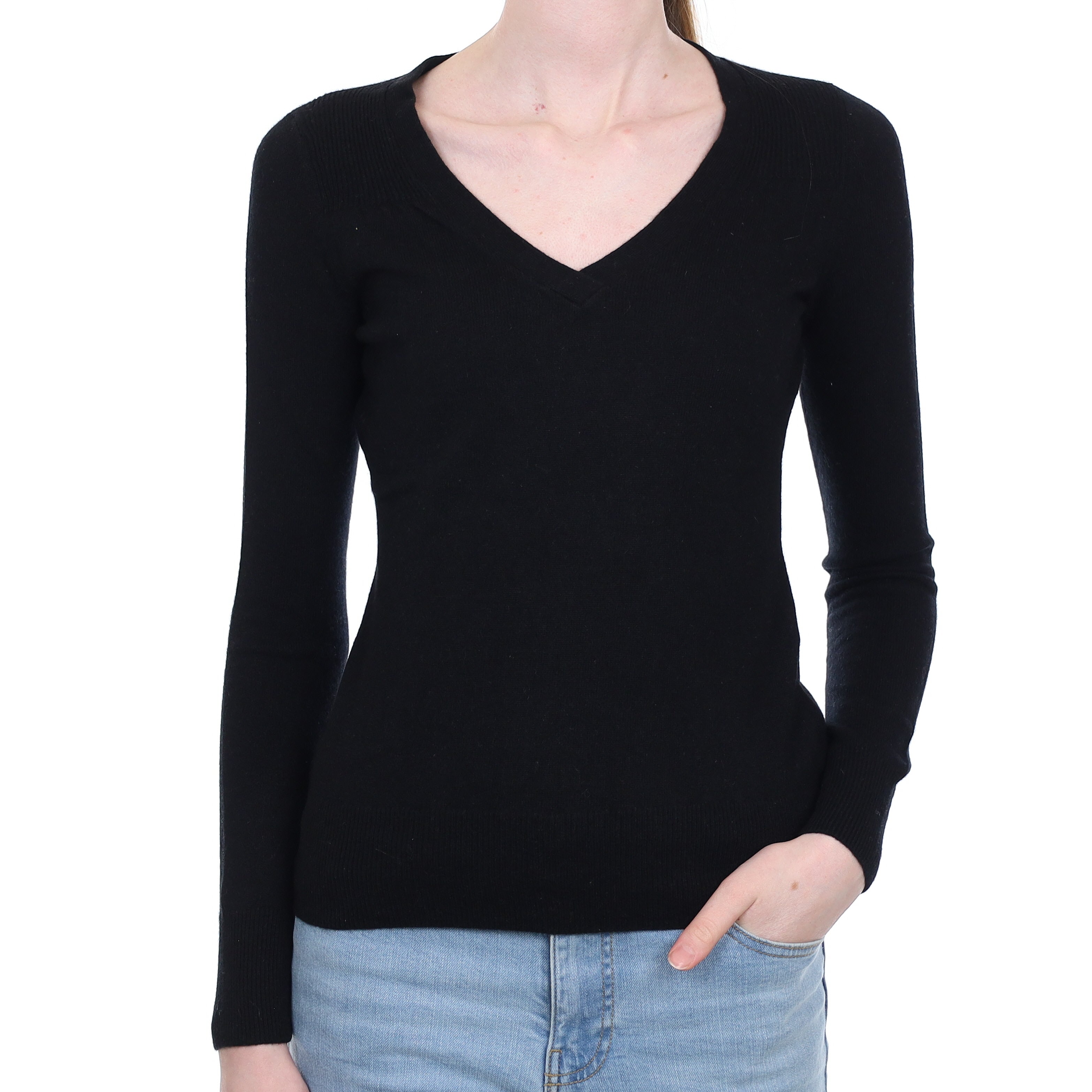 Black V-Neck Jumper Extra Small