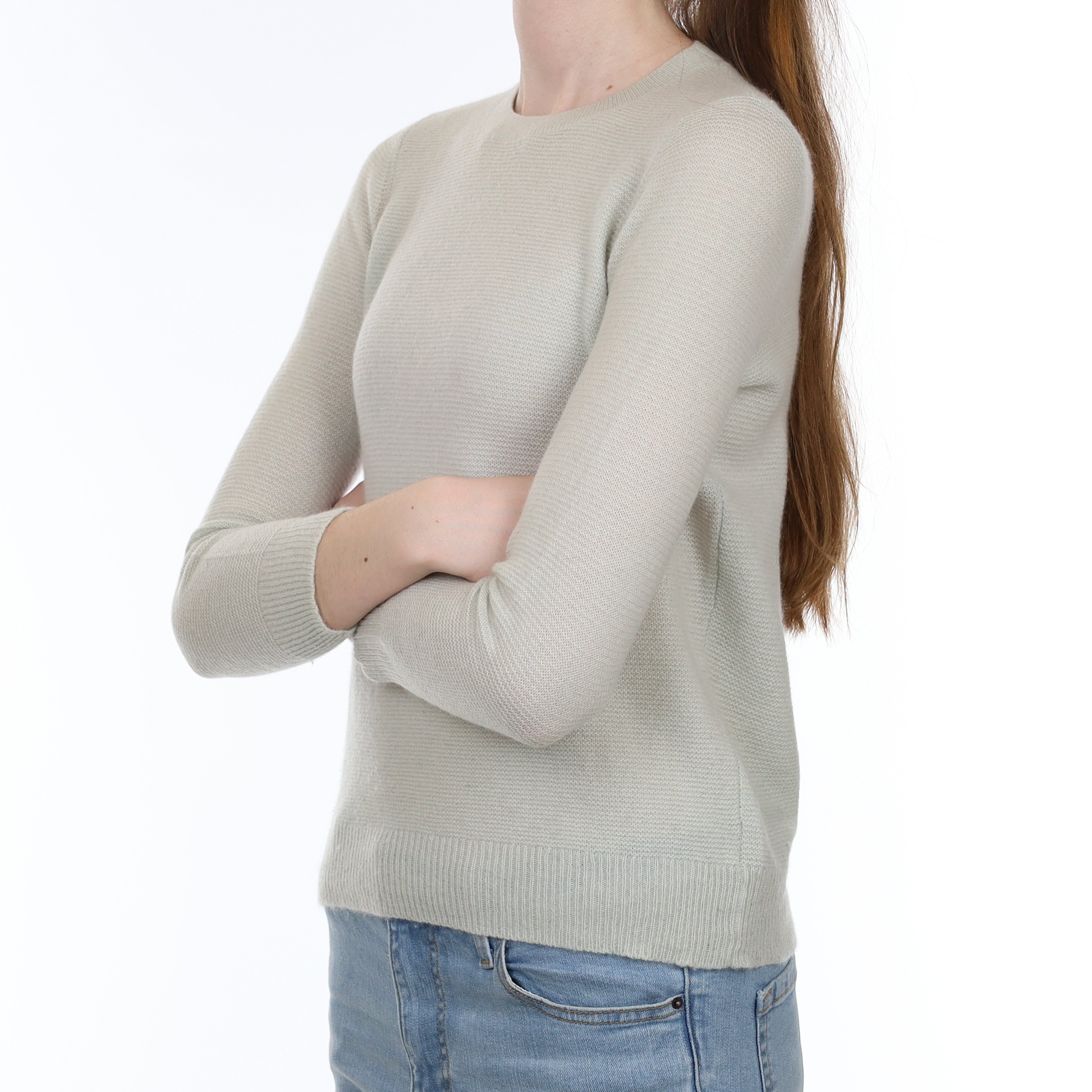 Theory Opal Green Cashmere Crew Neck Jumper Extra Small