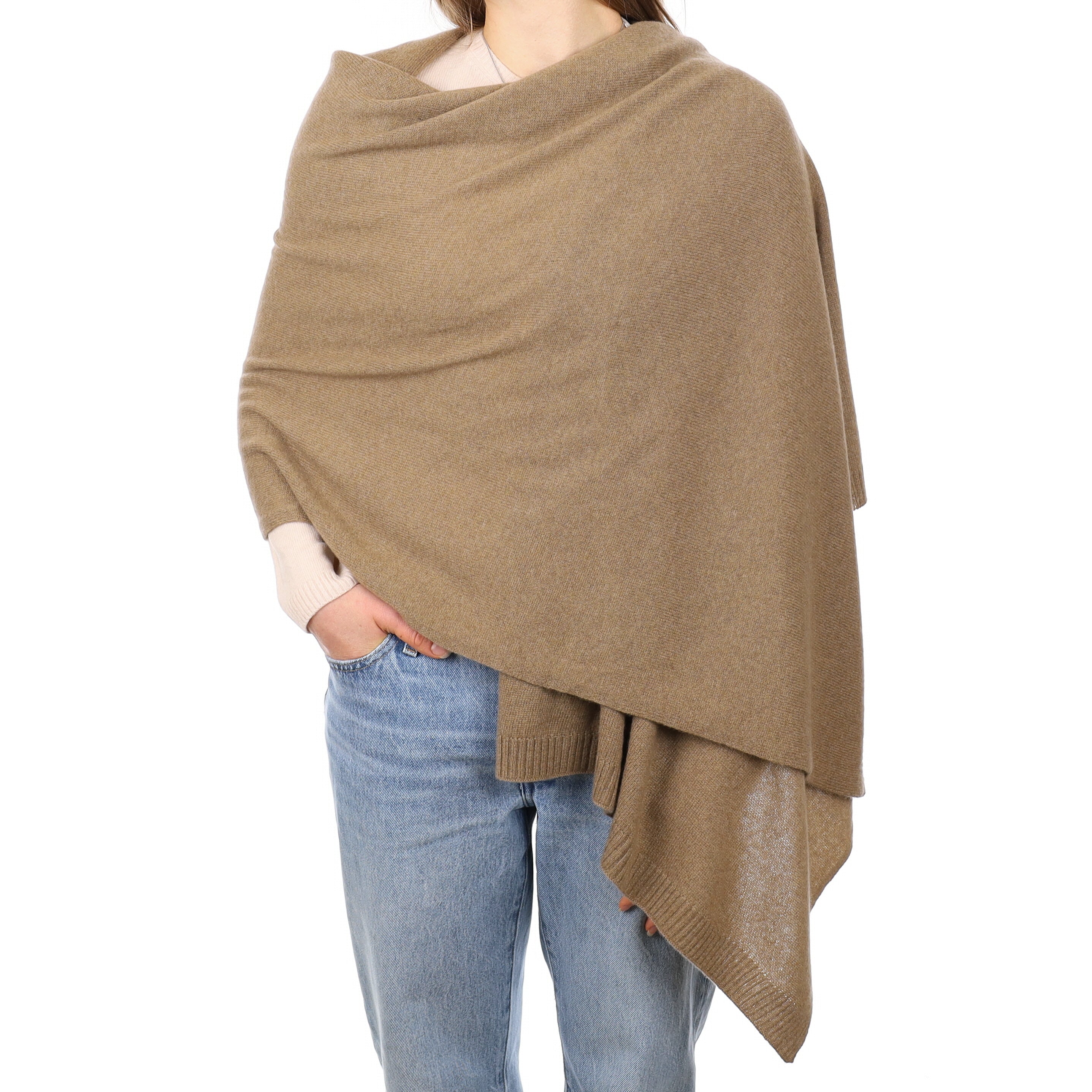 Brand New Latte Recycled Cashmere Wrap