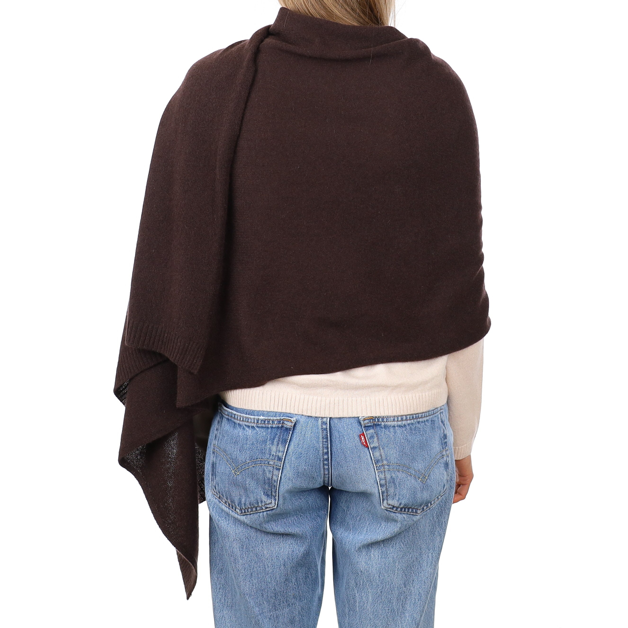 Brand New Black Coffee Recycled Cashmere Wrap