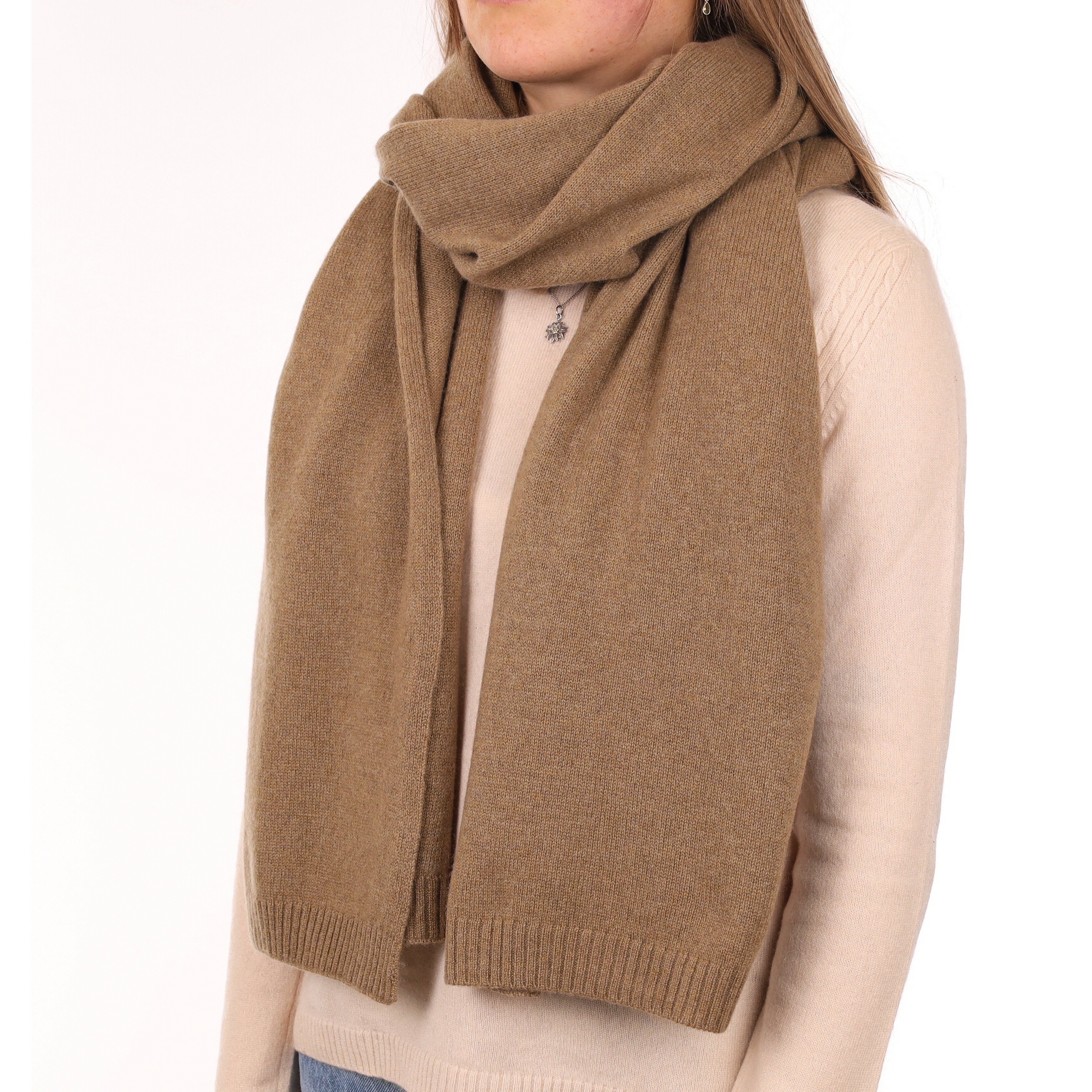 Brand New Latte Recycled Cashmere Wrap
