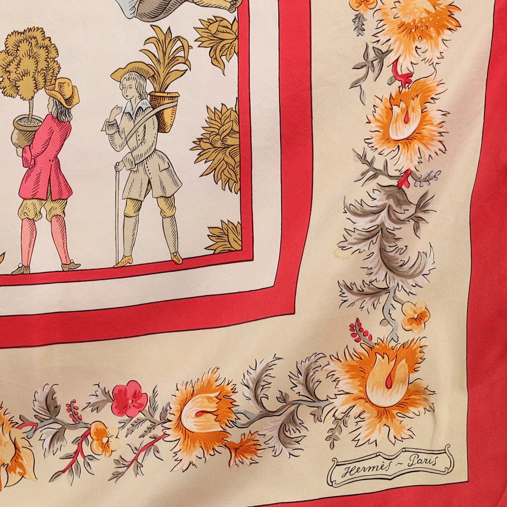 Hermès Les Jardiniers Du Roy Silk Scarf