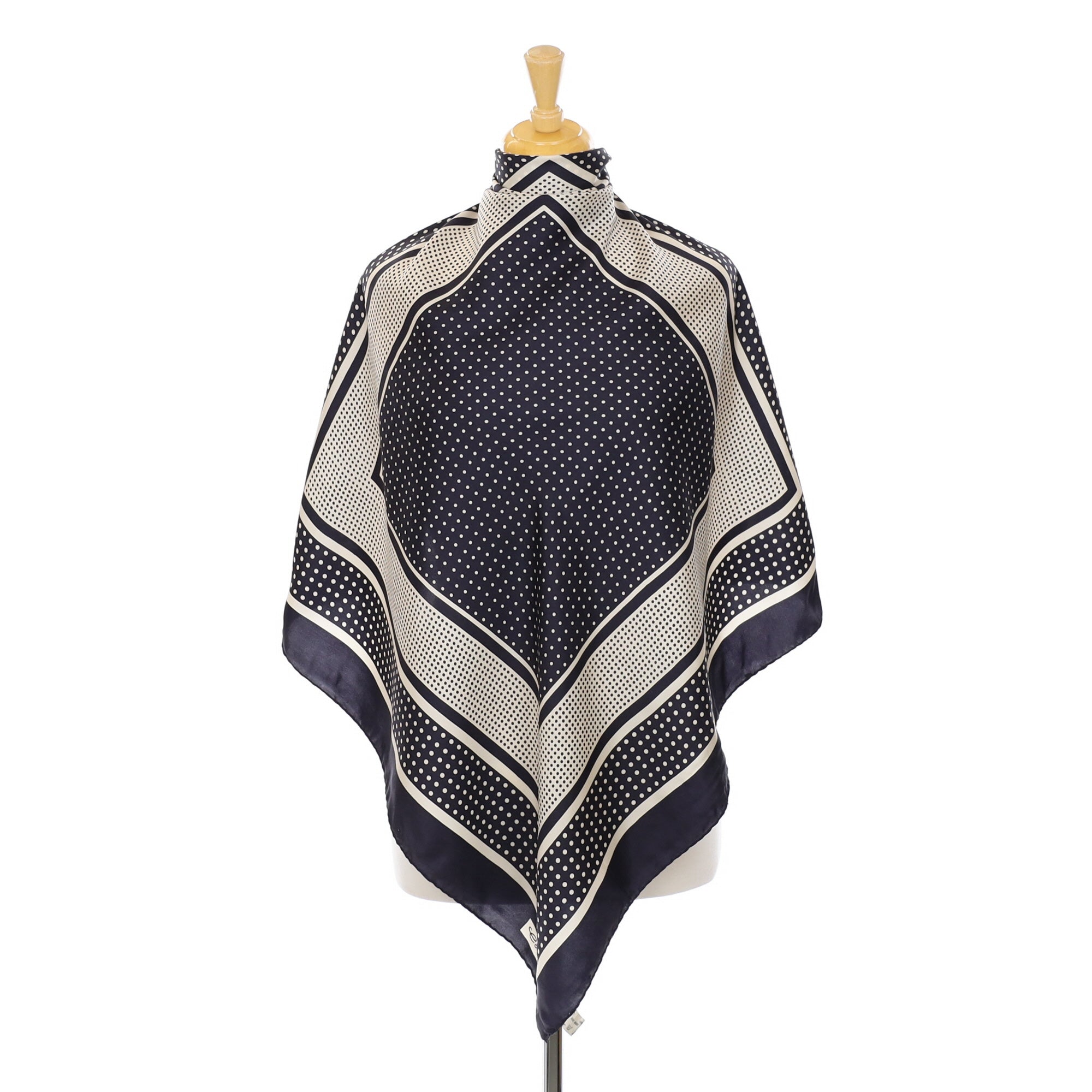 French Spotted Vintage Silk Scarf