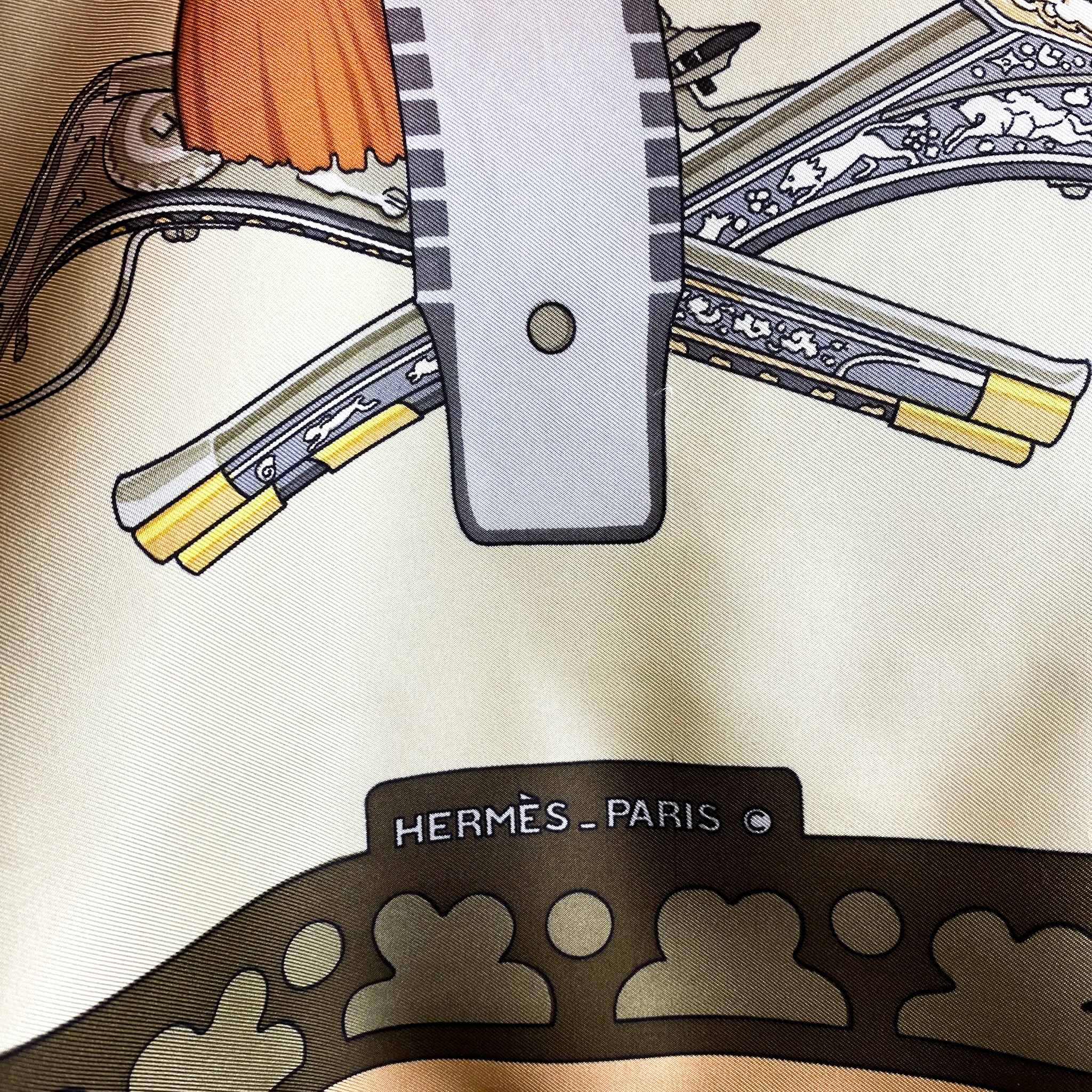 Boxed Hermes 1972 Diane Vintage Silk Scarf