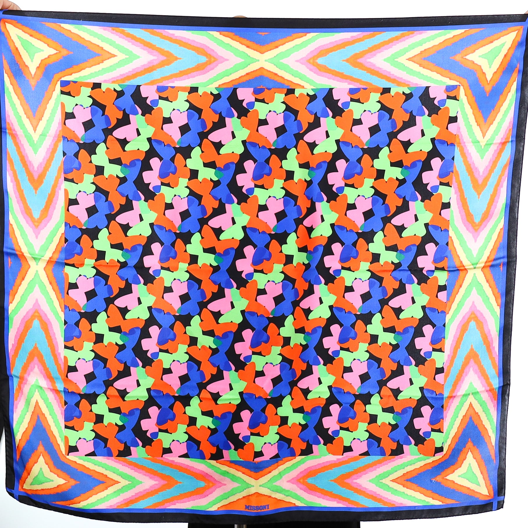 Missoni Vintage Multicoloured Butterfly Silk Scarf
