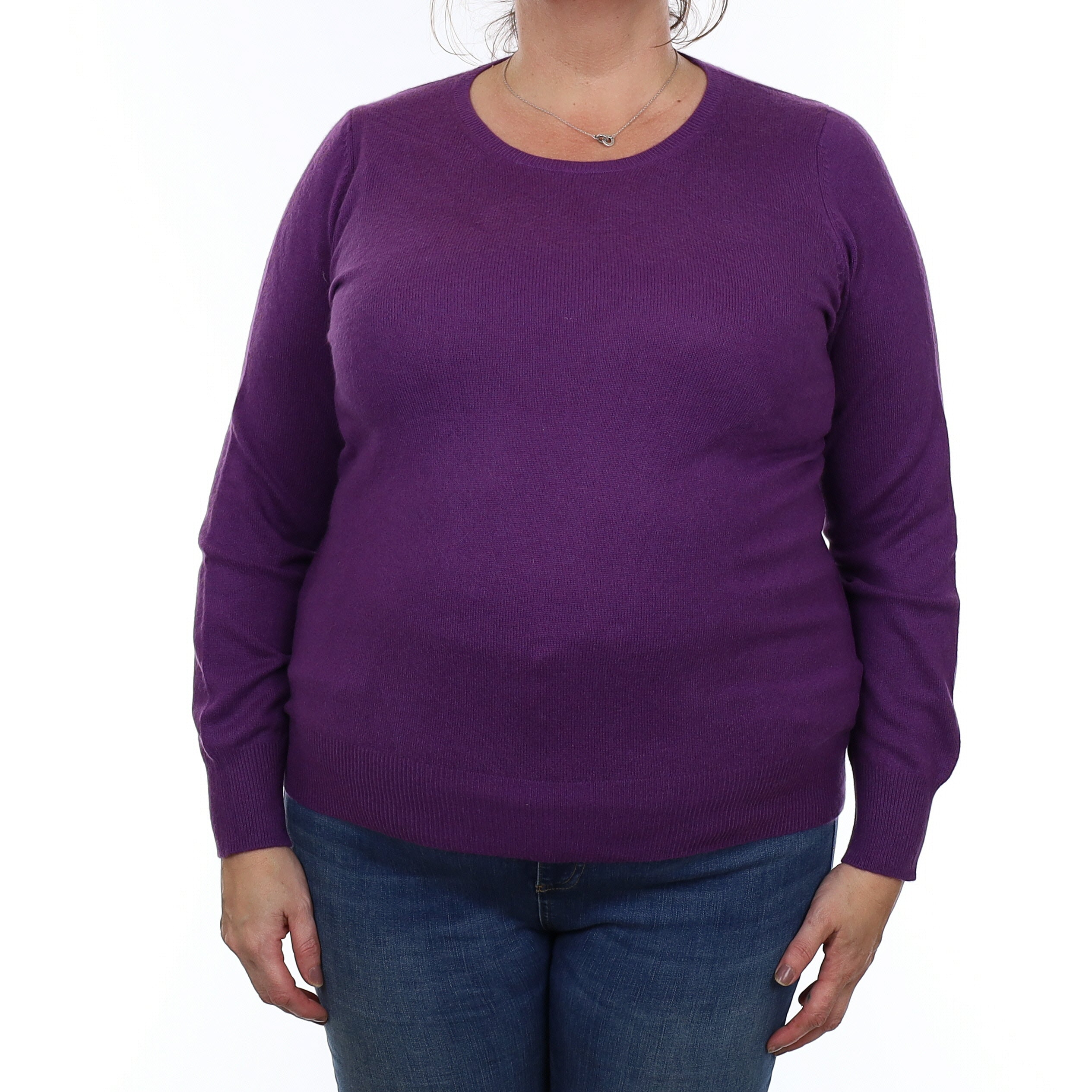 Iris Purple Cashmere Crew Neck Jumper Extra Large
