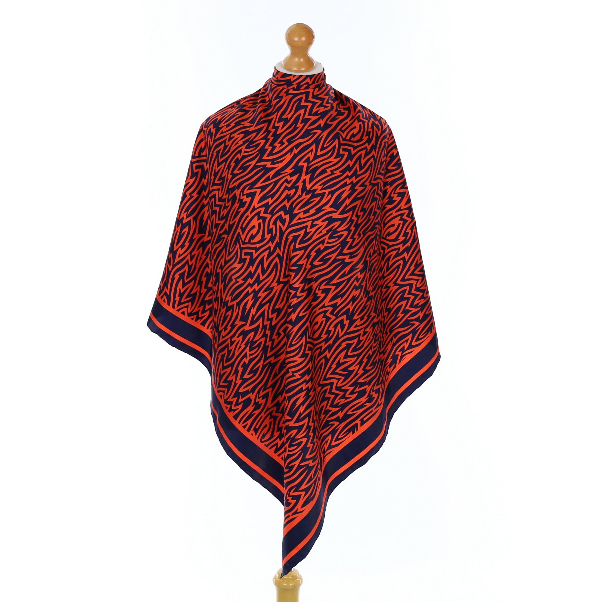 Karen Walker Abstract Navy and Red Silk Scarf