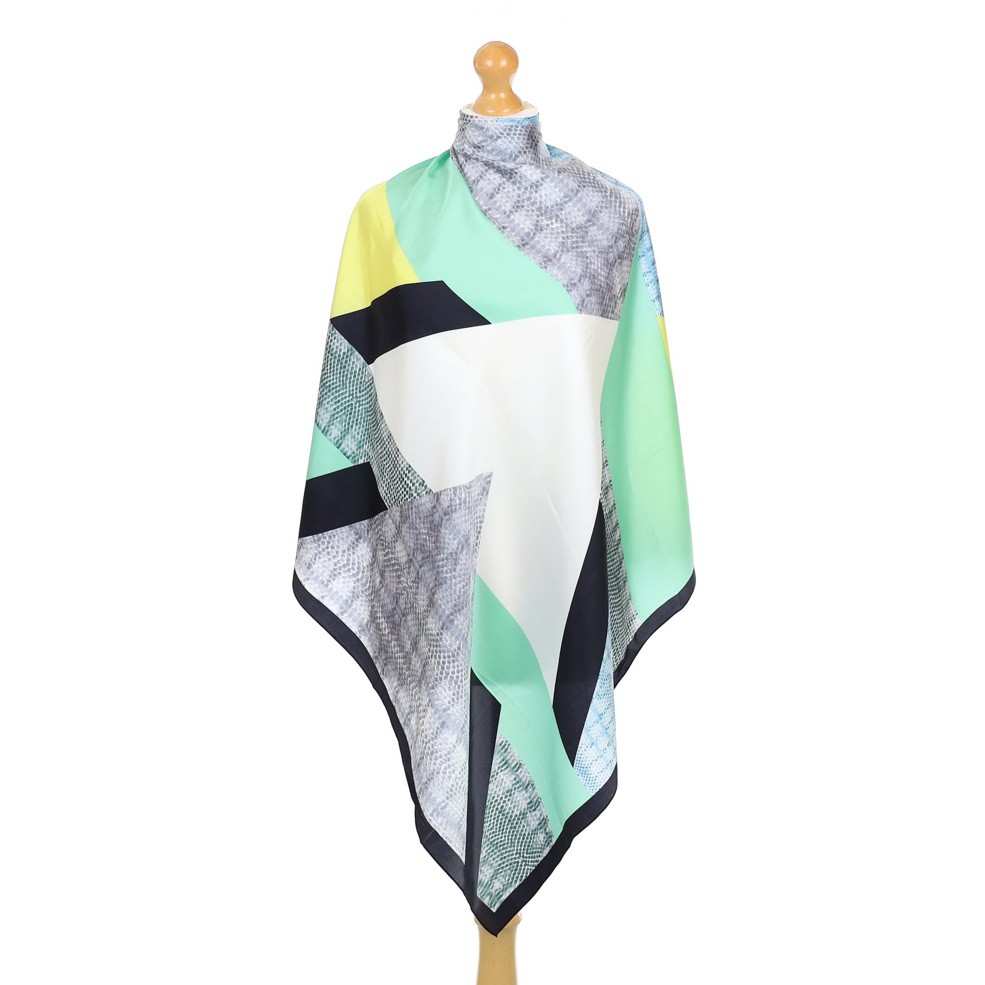 Brand New Grey and Green Silk Scarf