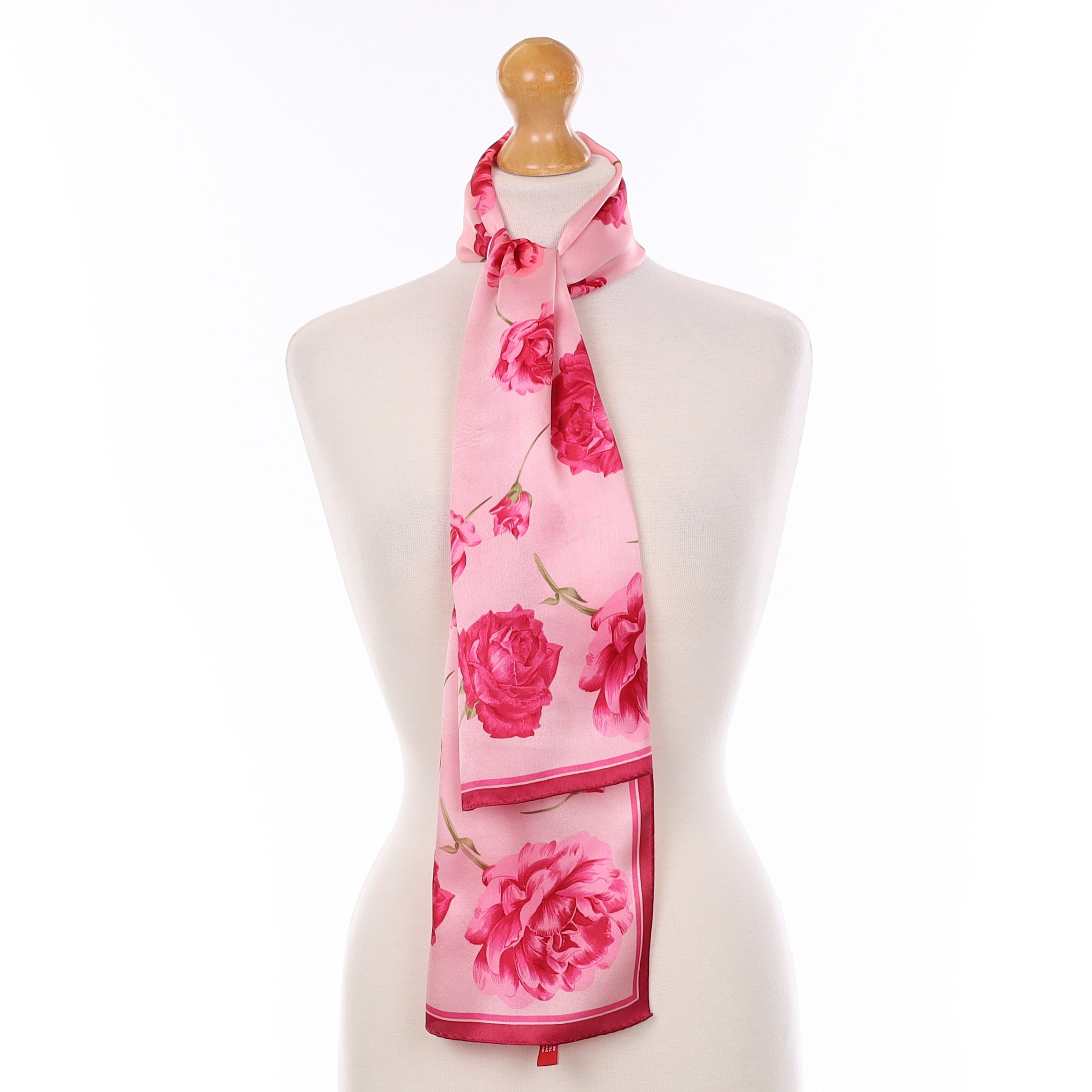 Anne Klein Pink Floral Silk Scarf