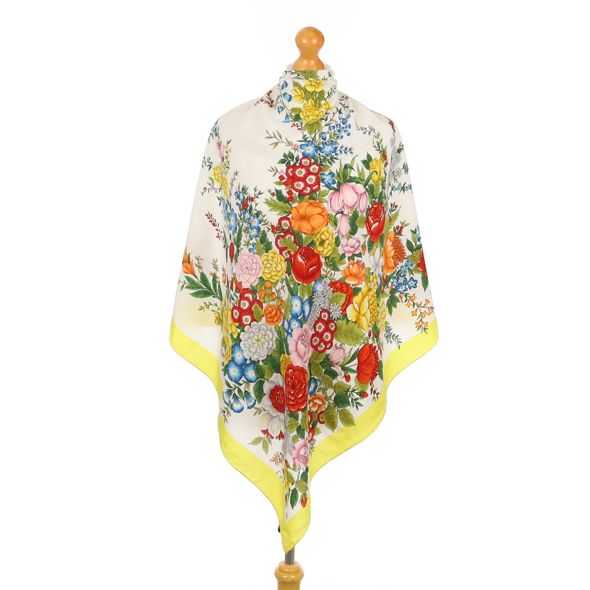 Italian Bright Floral Vintage Silk Scarf