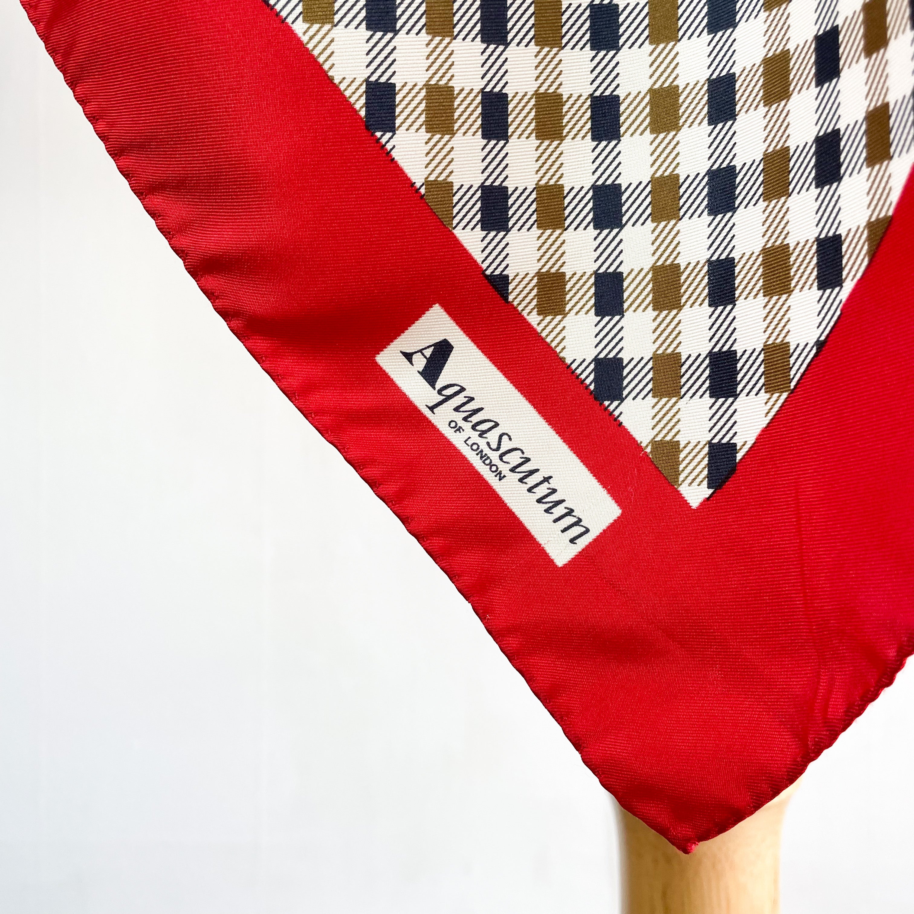 Aquascutum Designer Vintage Silk Scarf