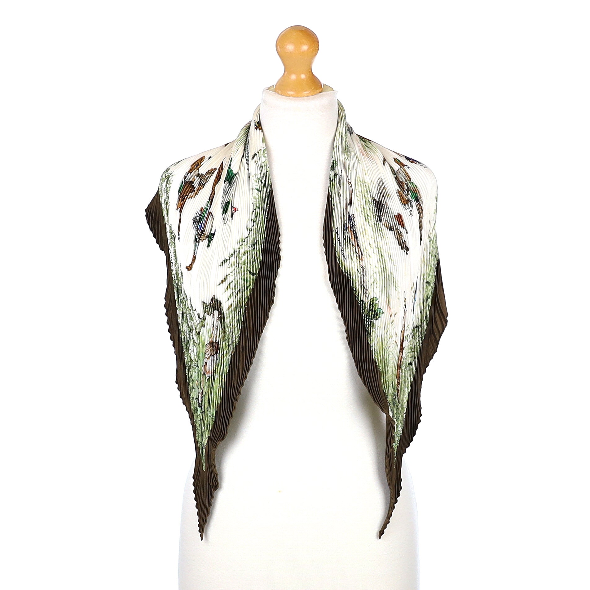 Hermès Halte en Camargue Plissé Silk Scarf