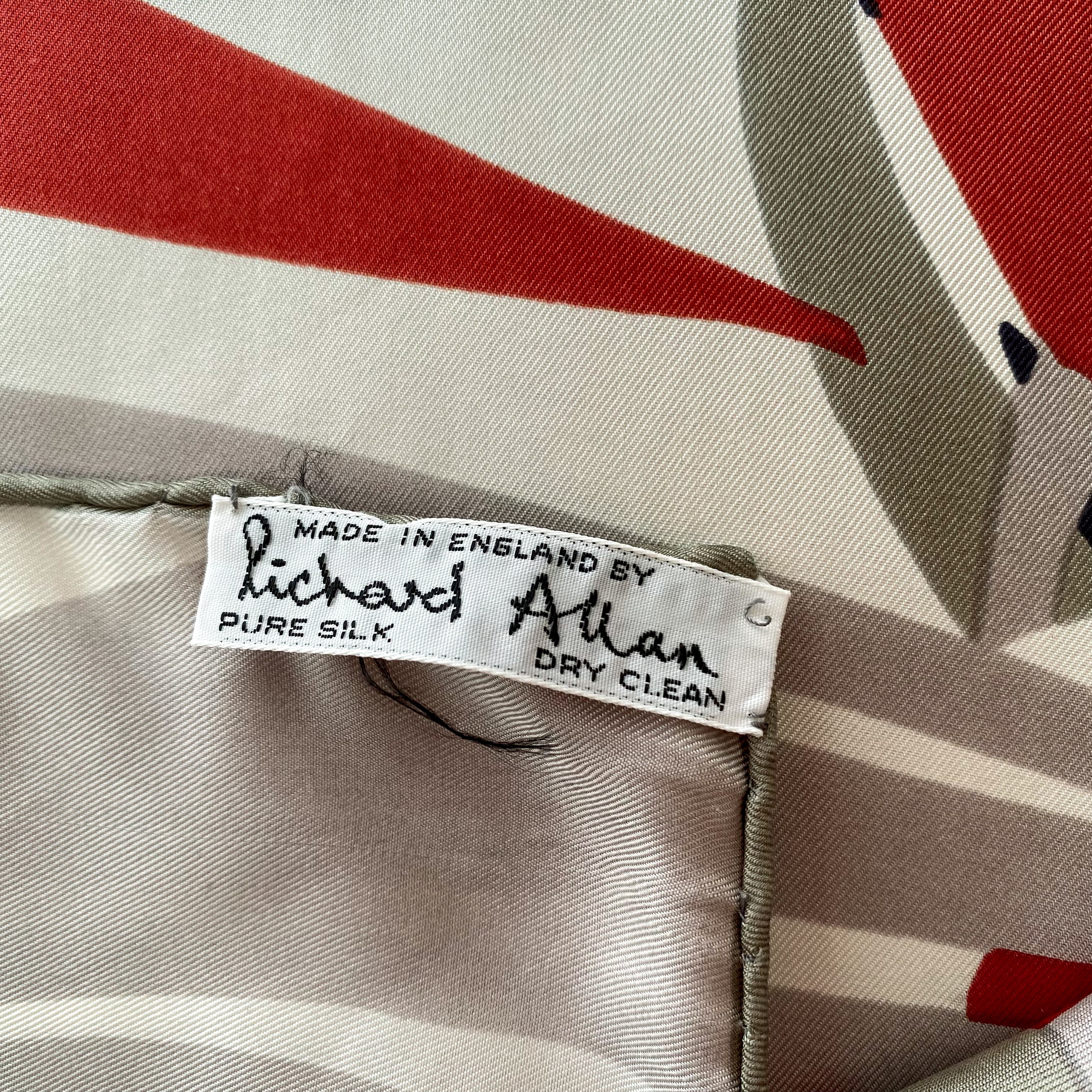 70’s Richard Allan Abstract Silk Scarf