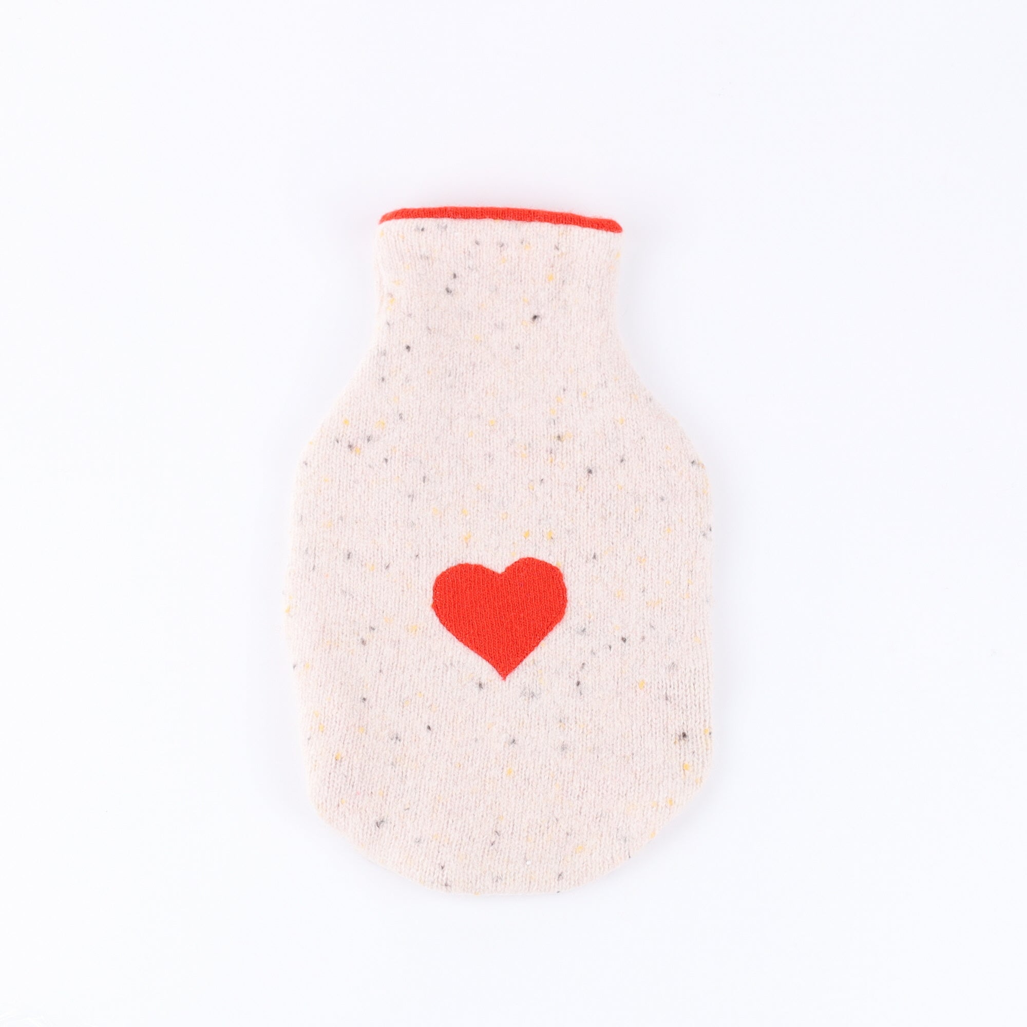 Red and Oatmeal Fleck Cashmere Small Hot Water Bottle