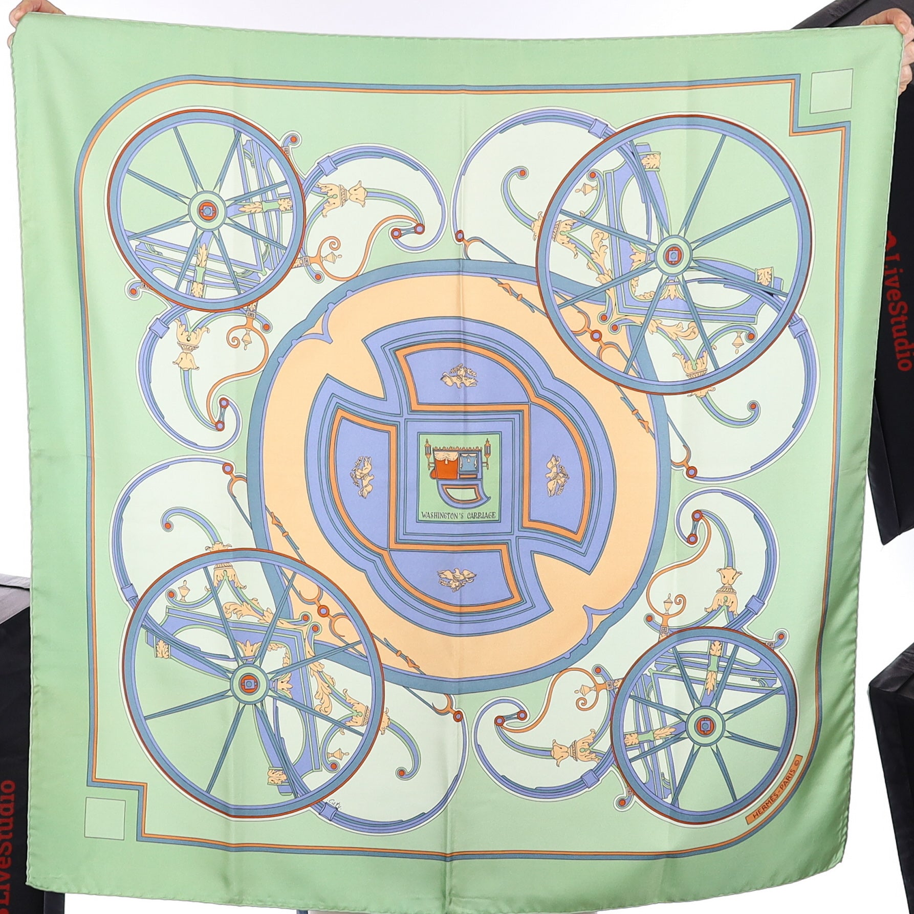 Hermès Washington’s Carriage Silk Scarf