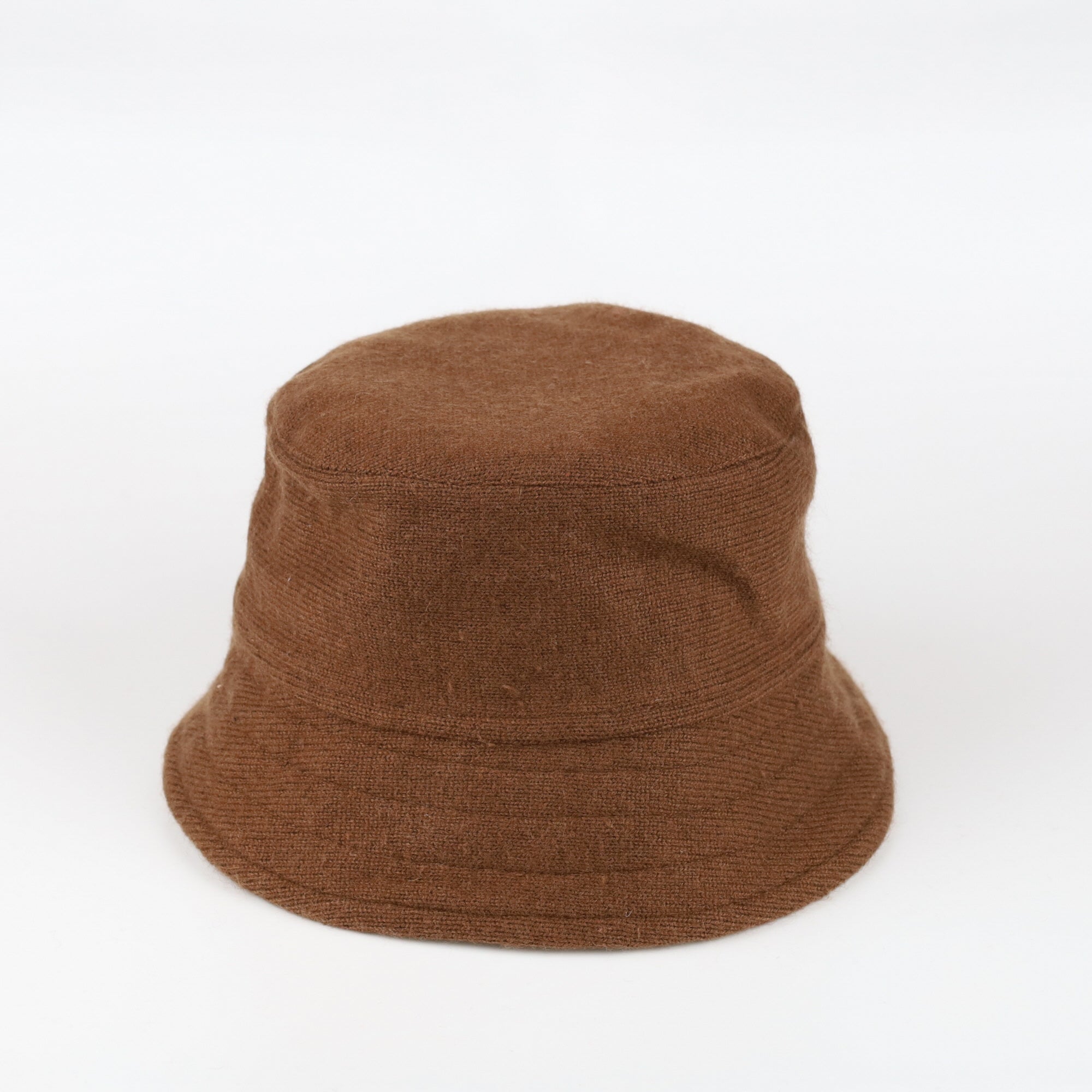 Chocolate Brown and Mocha Cashmere Reversible Bucket Hat Small