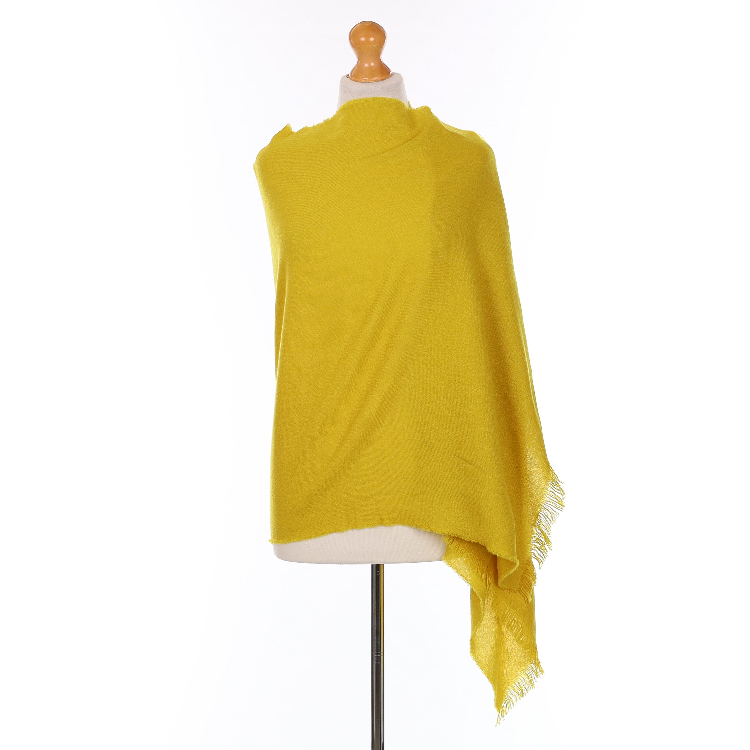 Brand New Begg & Co Mustard Yellow Cashmere Woven Wrap