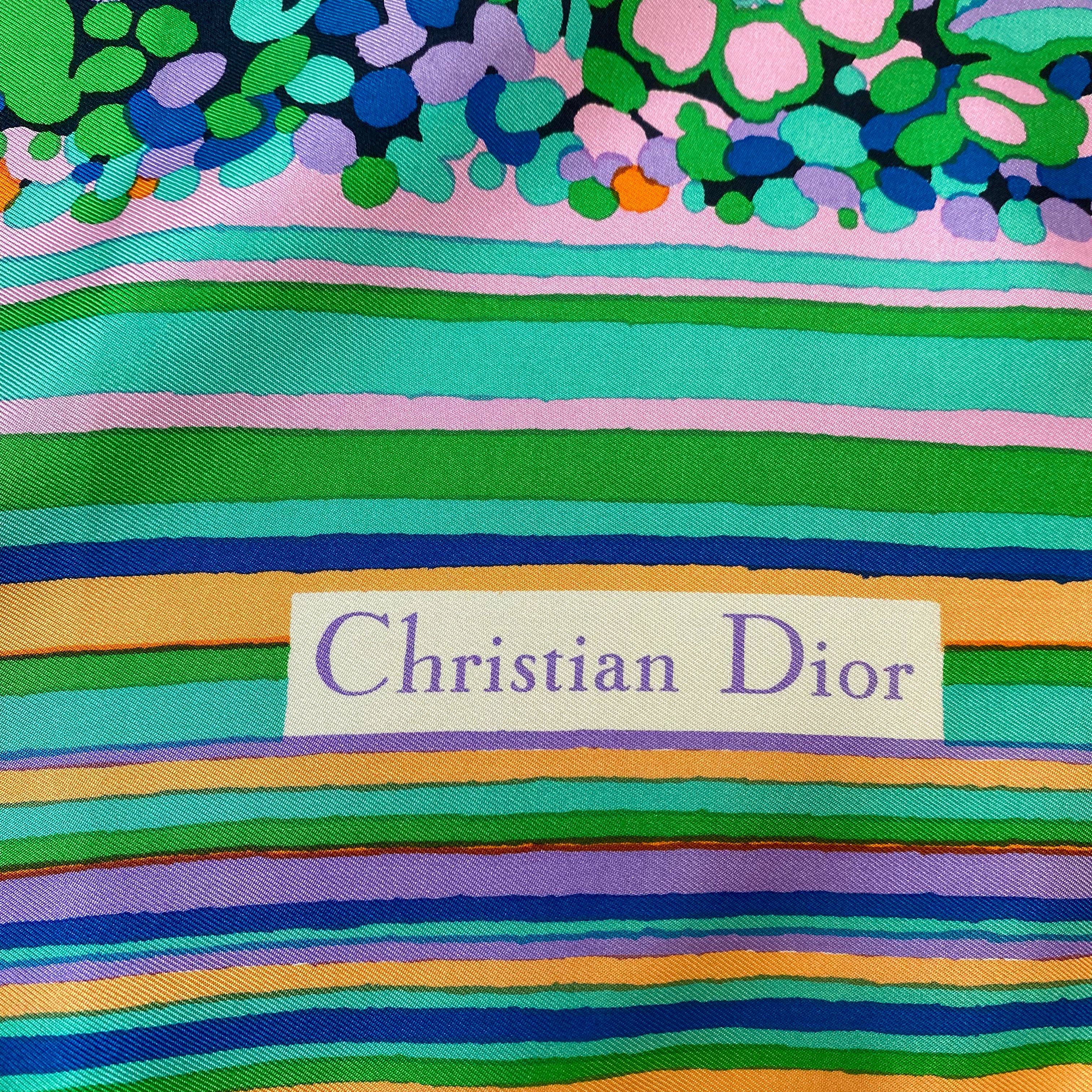 Brand New Boxed Christian Dior Vintage Silk Scarf