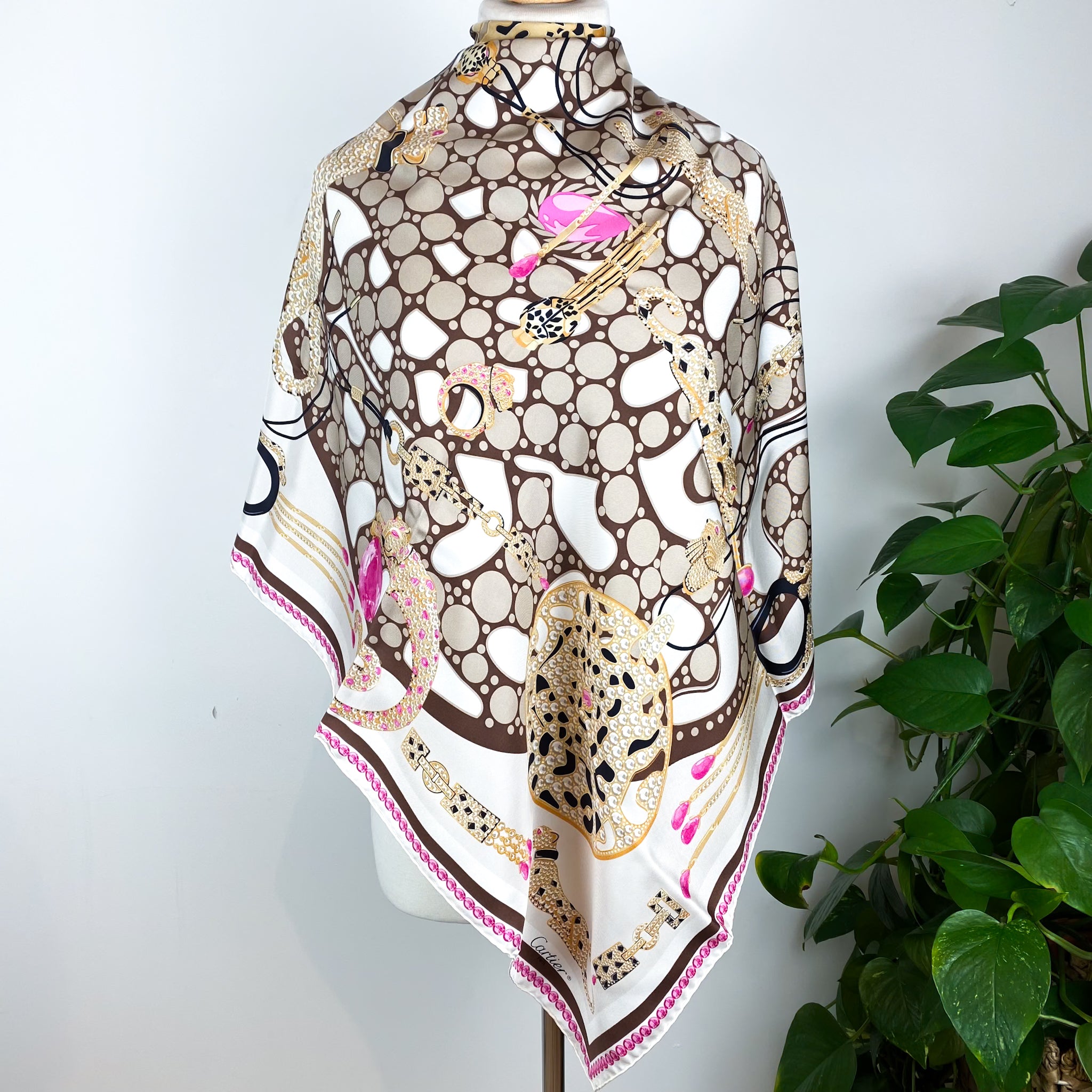 Boxed Cartier Designer Silk Scarf