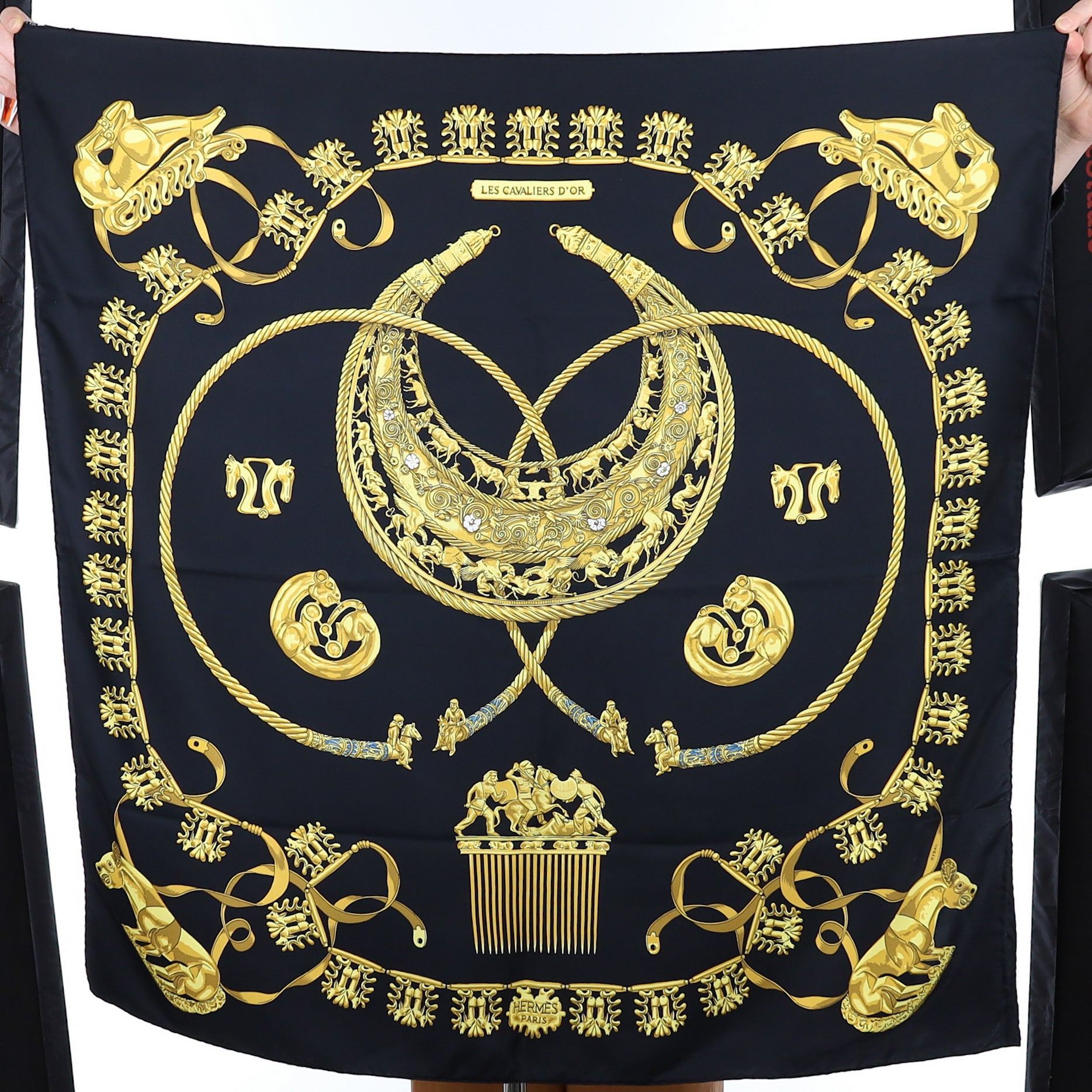 Hermès Les Cavaliers D’Or Silk Scarf
