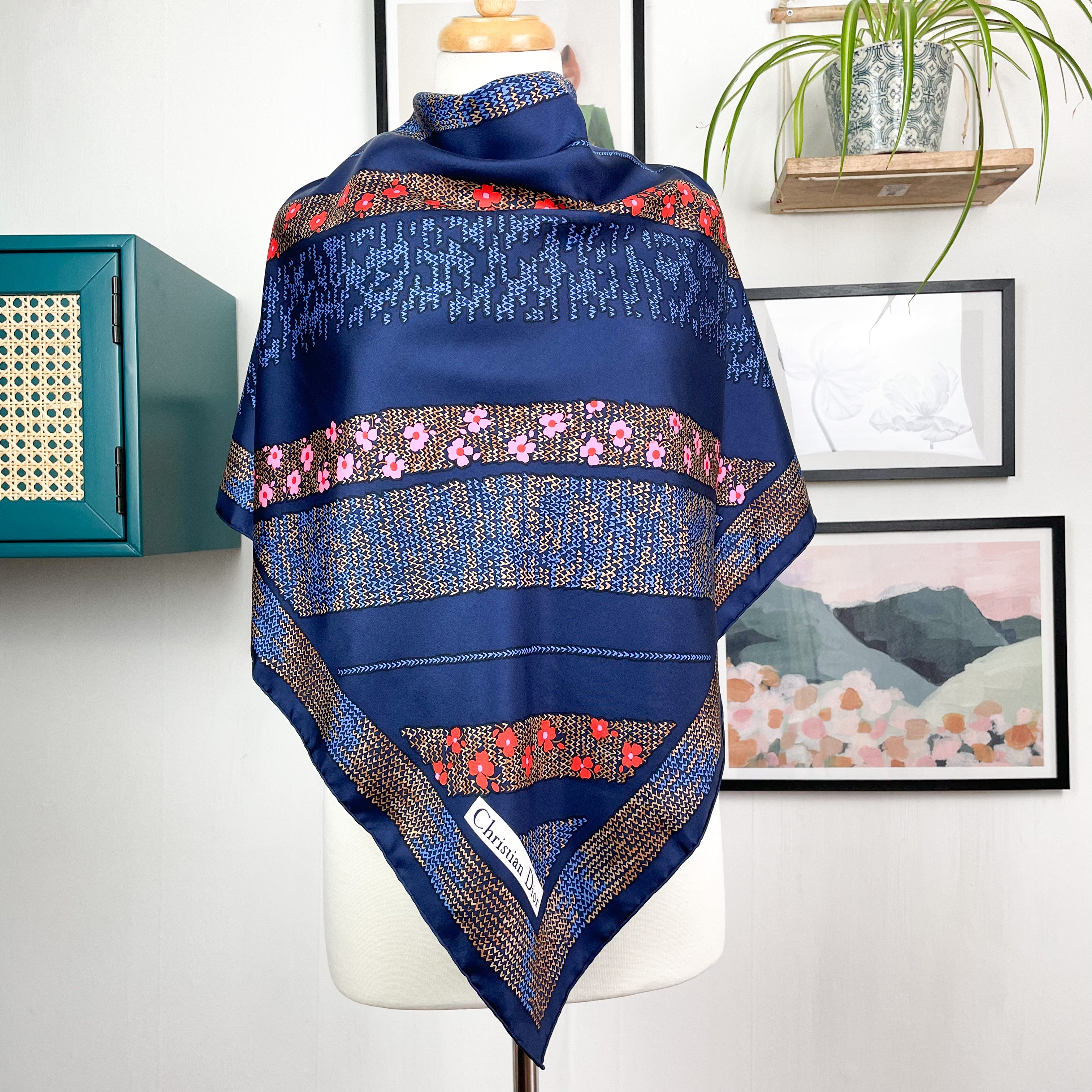Christian Dior Floral Designer Silk Scarf