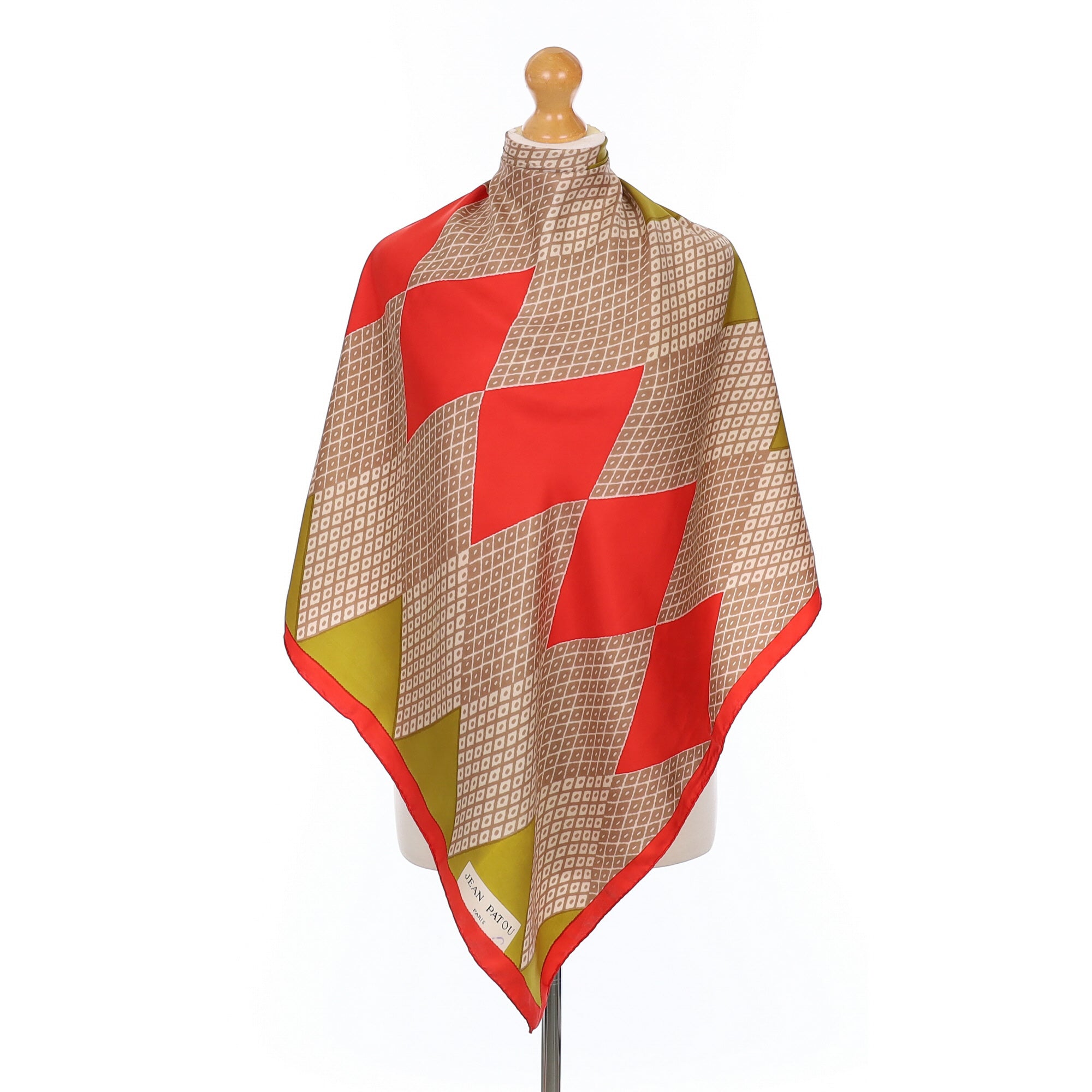 Jean Patou Diamond Vintage Silk Scarf