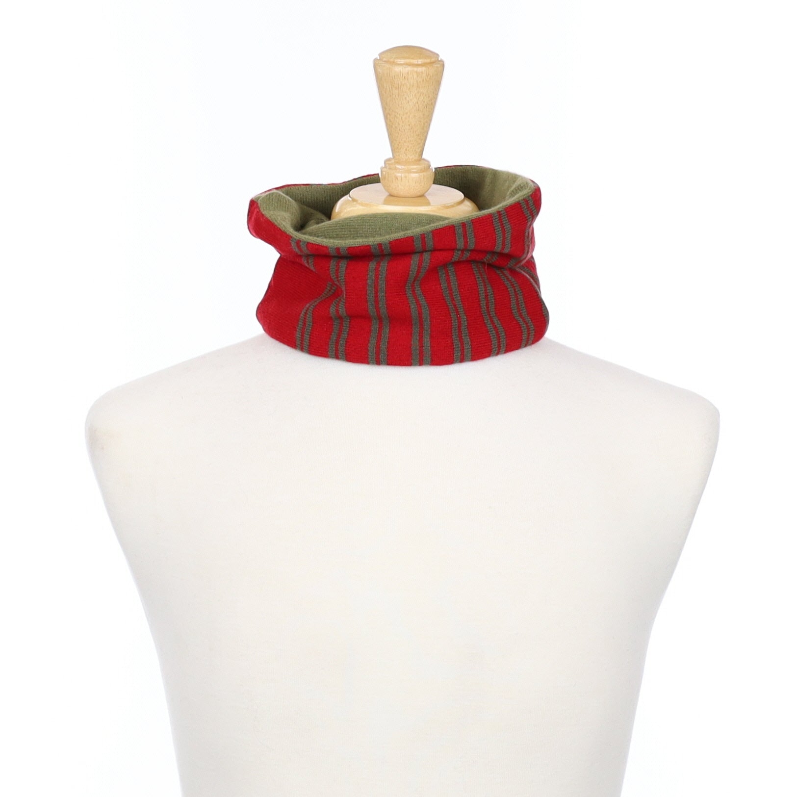 Red and Green Stripe Neck Warmer