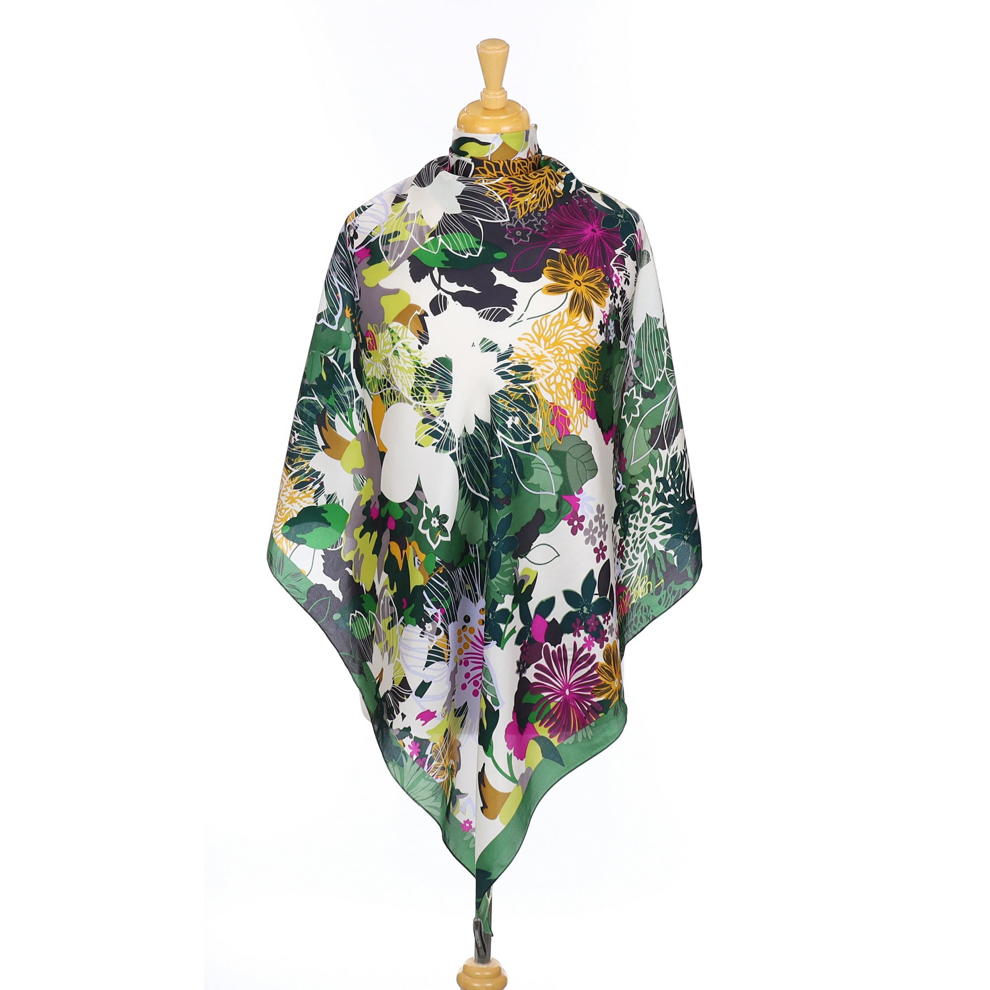 Vince Camuto Contemporary Colourful Floral Silk Scarf