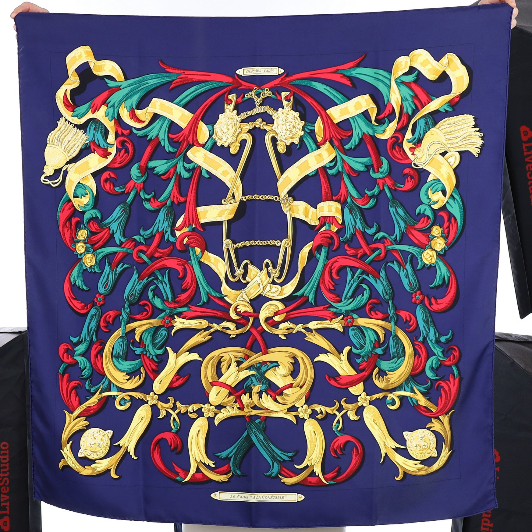 Hermès Le Mors a la Conétable Silk Scarf