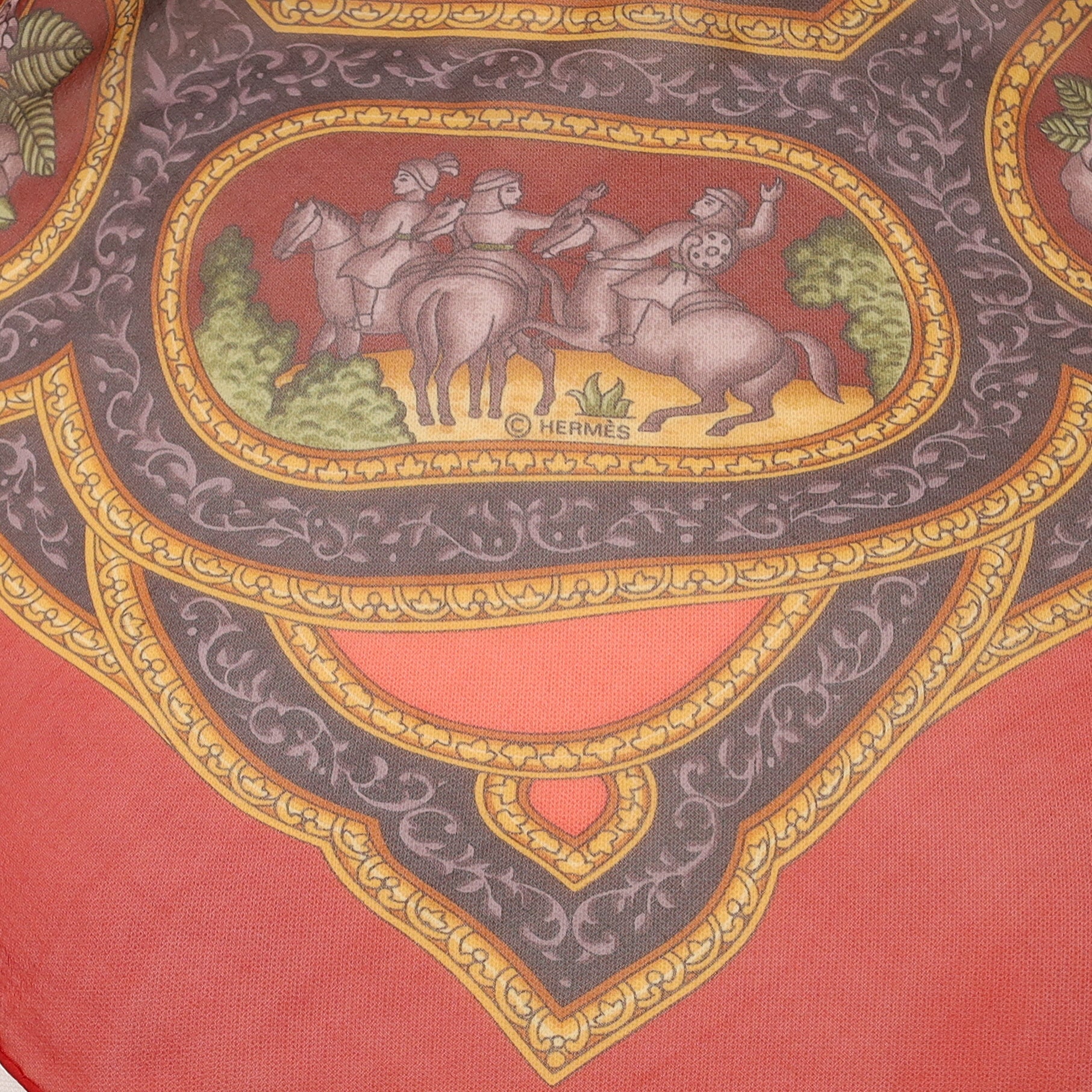Hermès Qalamdan Mousseline Silk Scarf