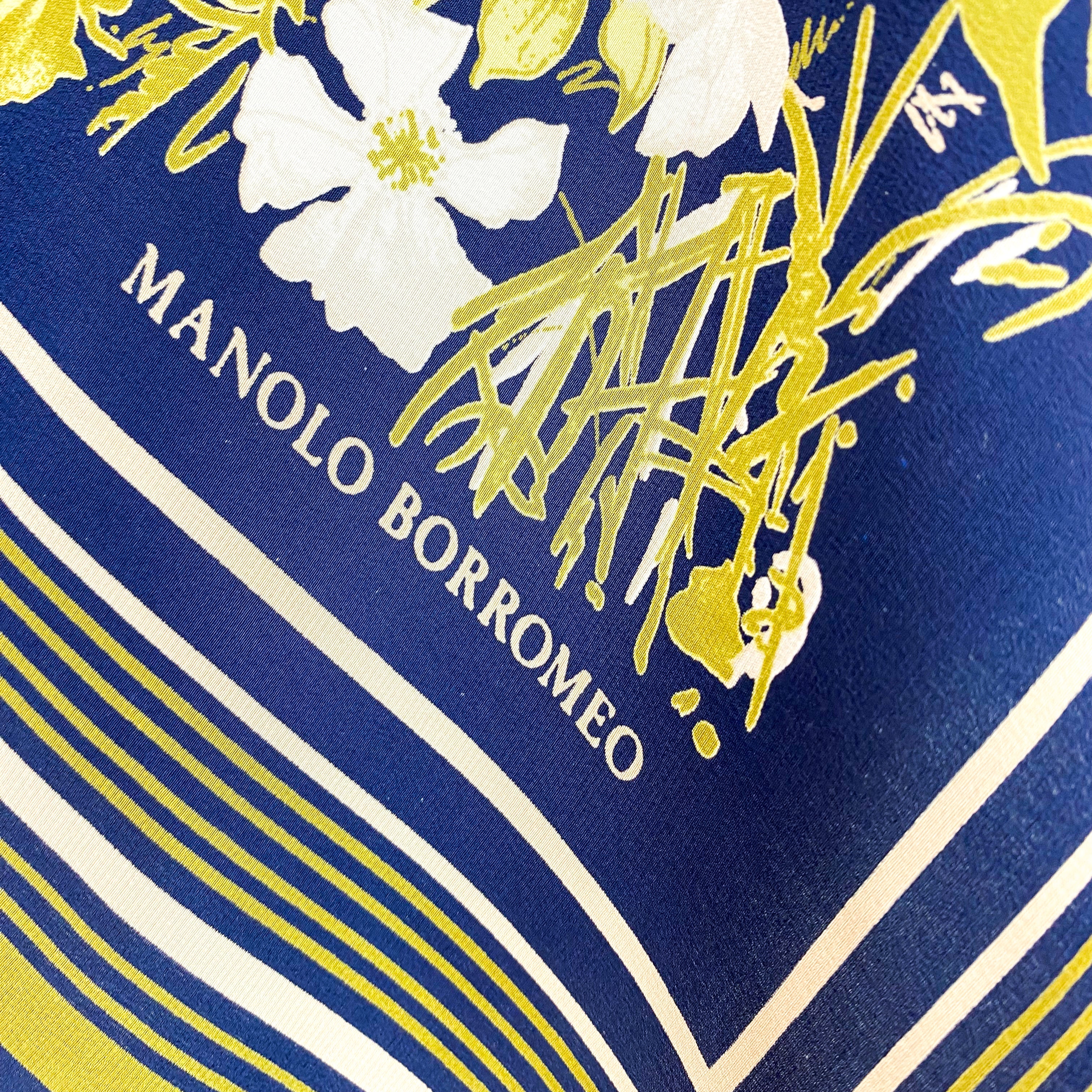 Manolo Borromeo Italian Vintage Silk Scarf