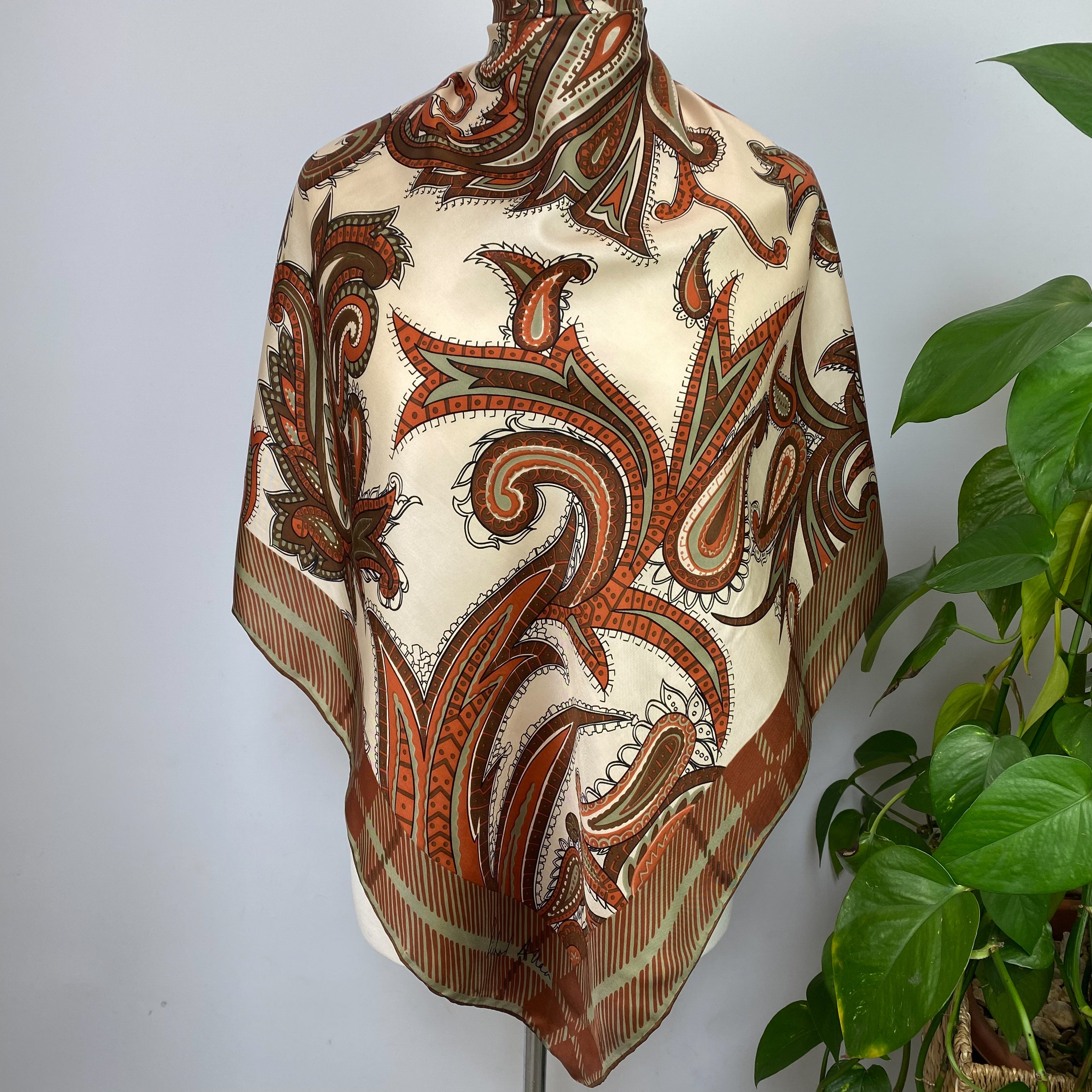 1970s Richard Allan Vintage Silk Scarf