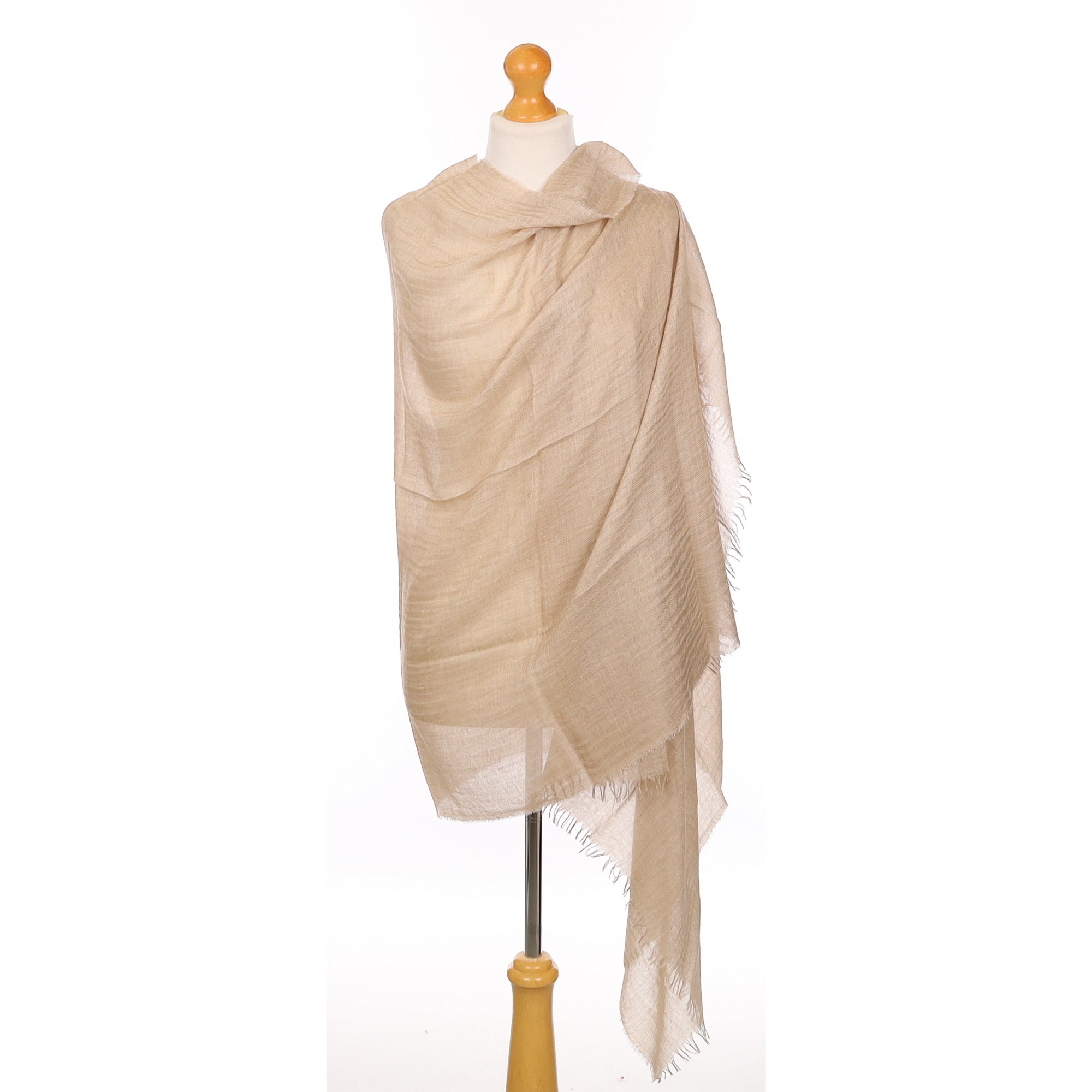 Scottish Oatmeal Extra Fine Woven Cashmere & Silk Wrap