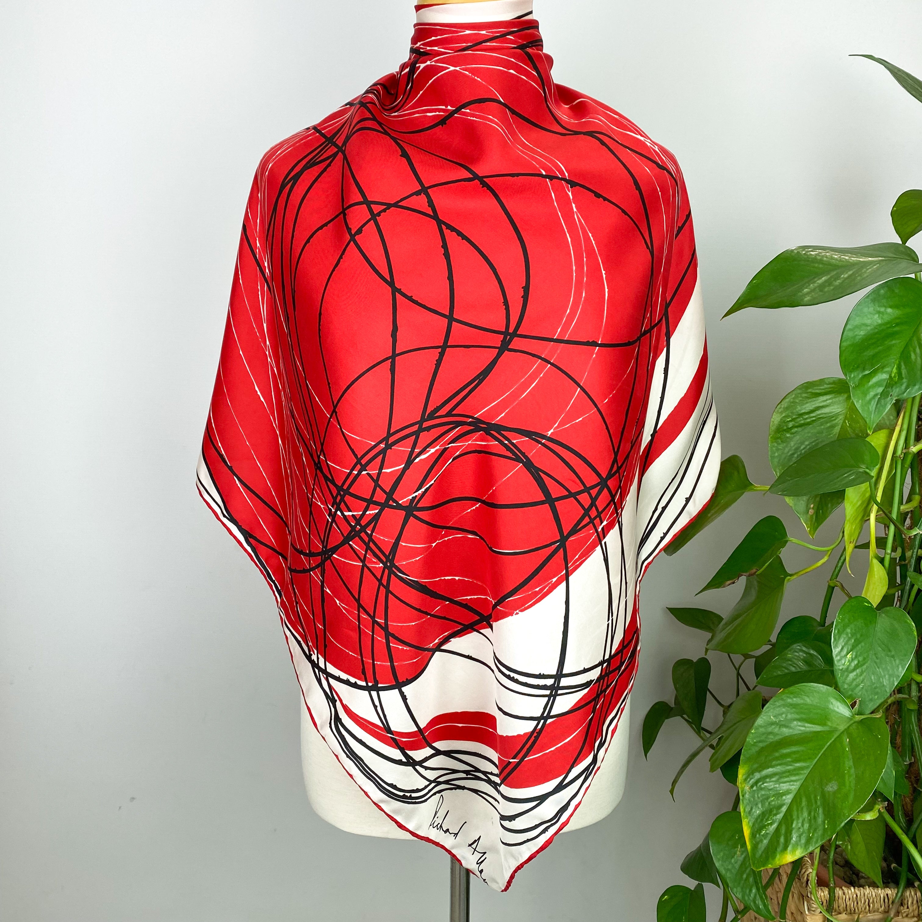 1970s Richard Allan Vintage Silk Scarf