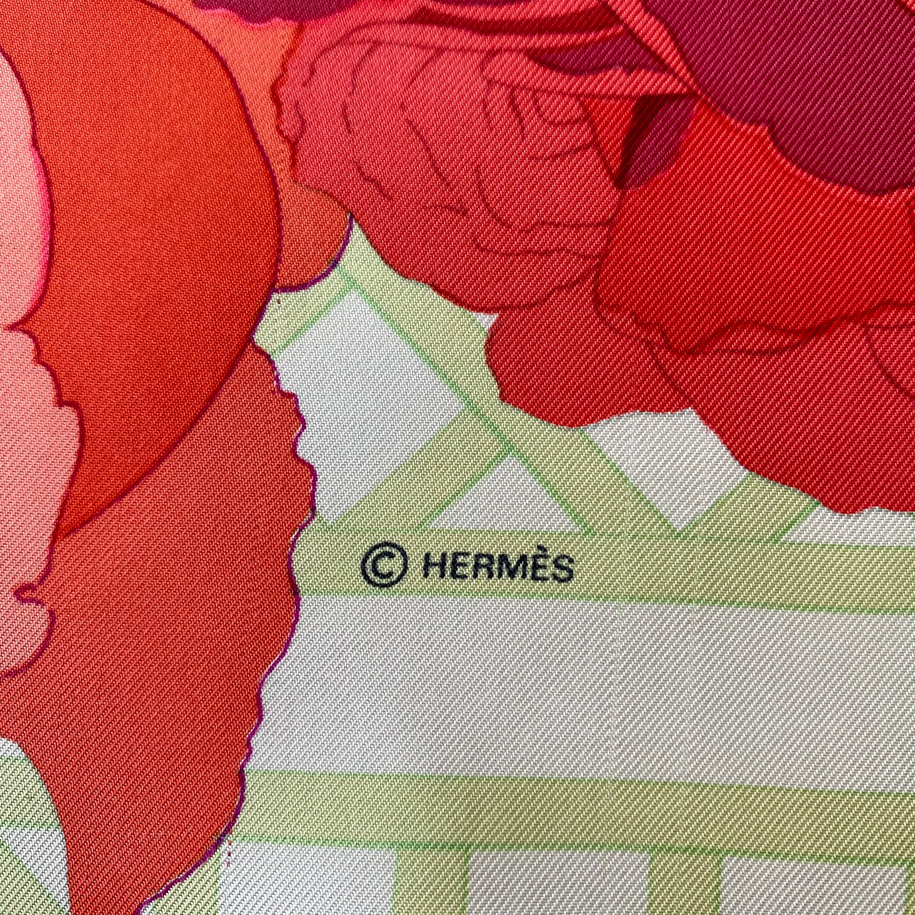 Hermès Roseraie Designer Silk Scarf