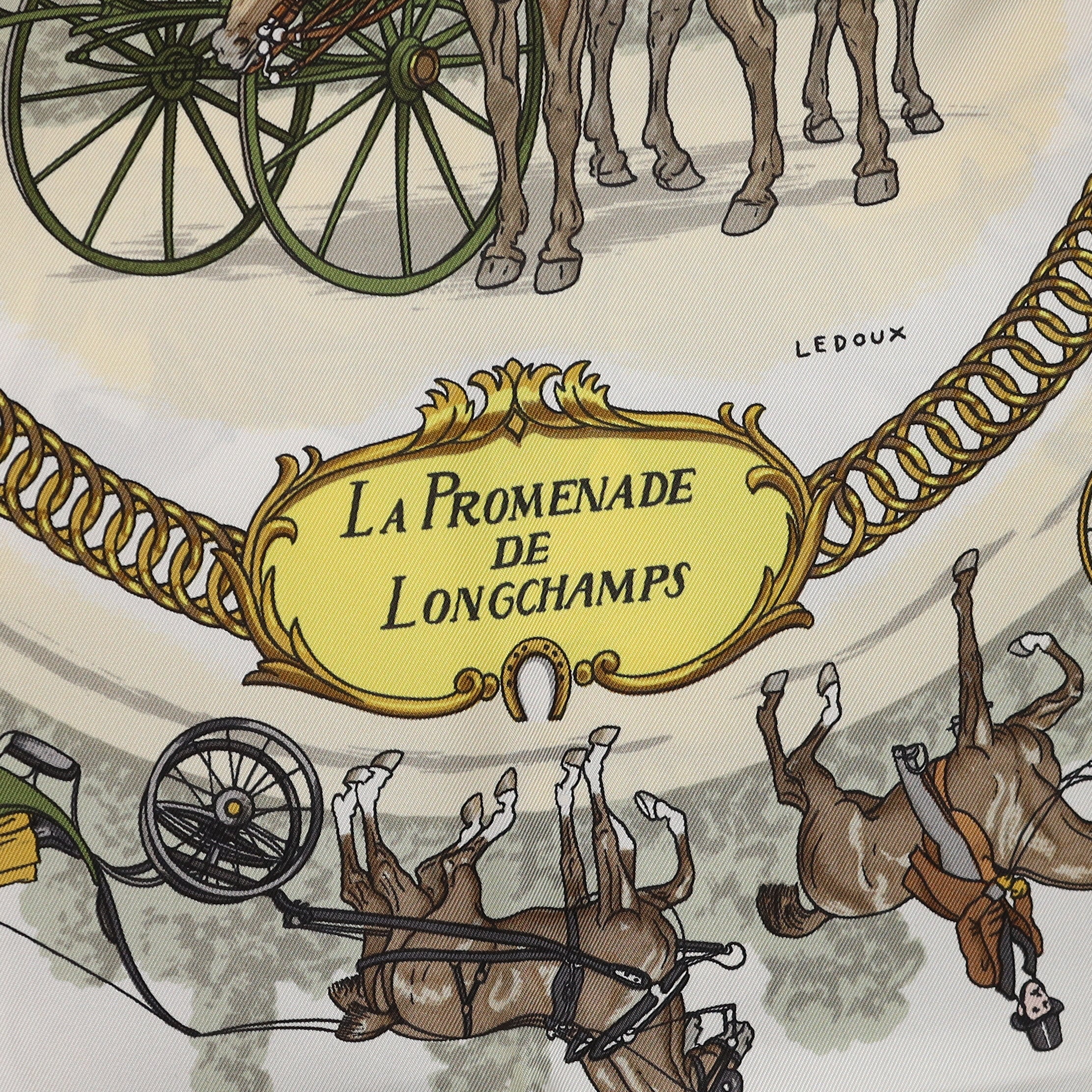 Brand New Boxed Hermès La Promenade De Longchamps Silk Scarf