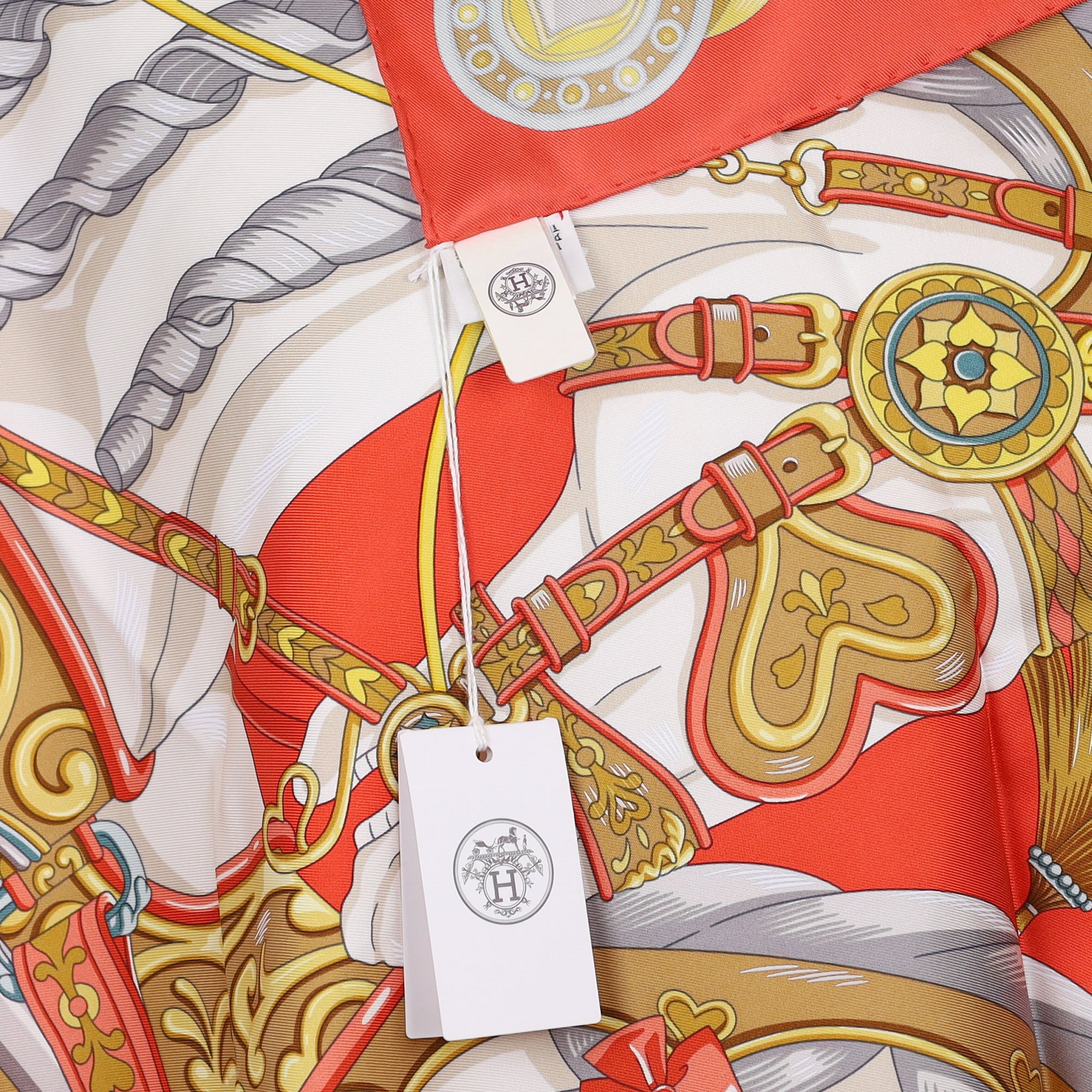 Brand New Boxed Hermès Harnais de Coeur Silk Scarf