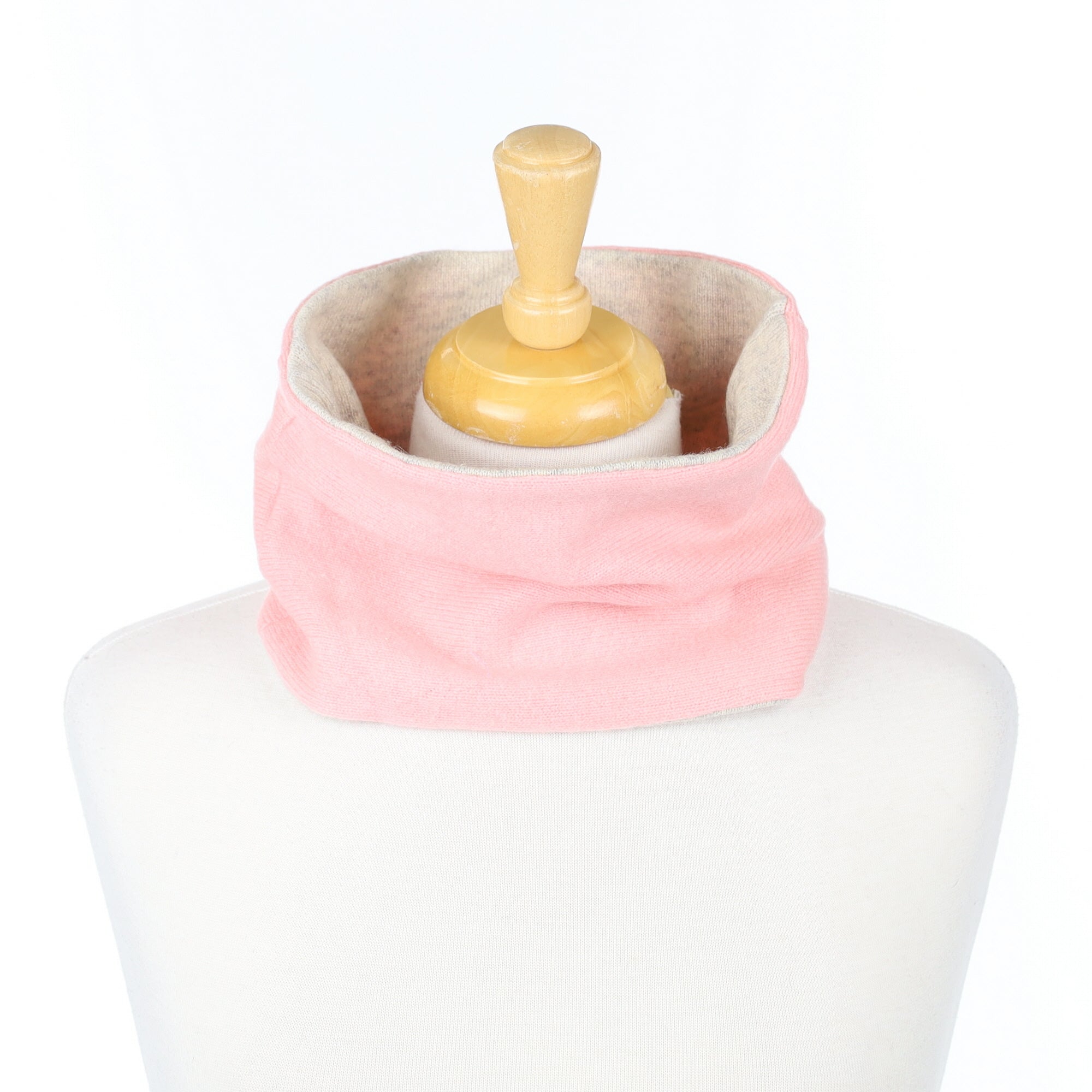 Peach Pink and Grey Neck Warmer