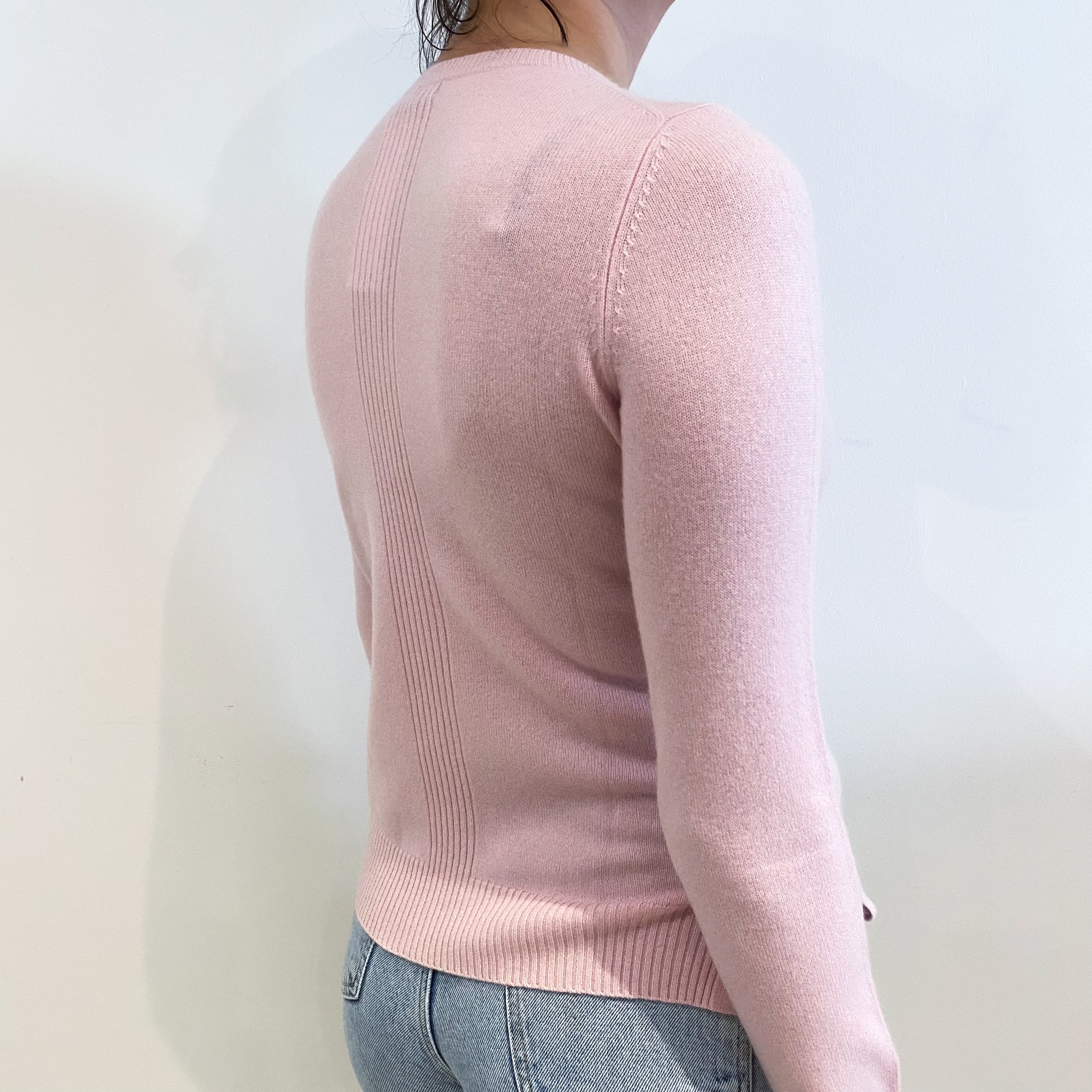 Baby Pink Tunic Style Crew Neck Jumper Small