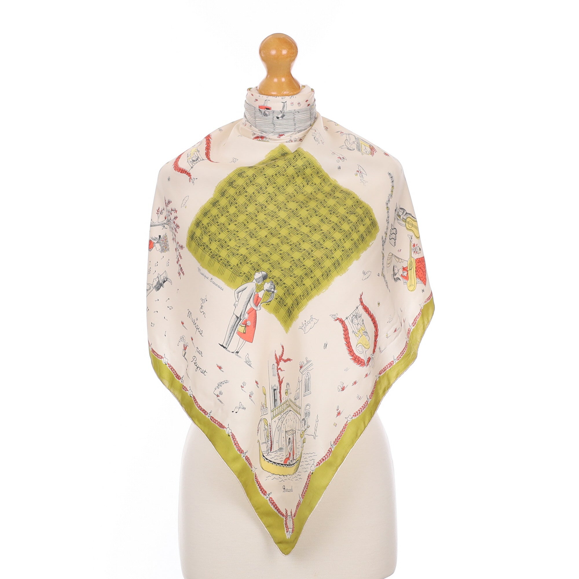 Romantic Scene Silk Scarf