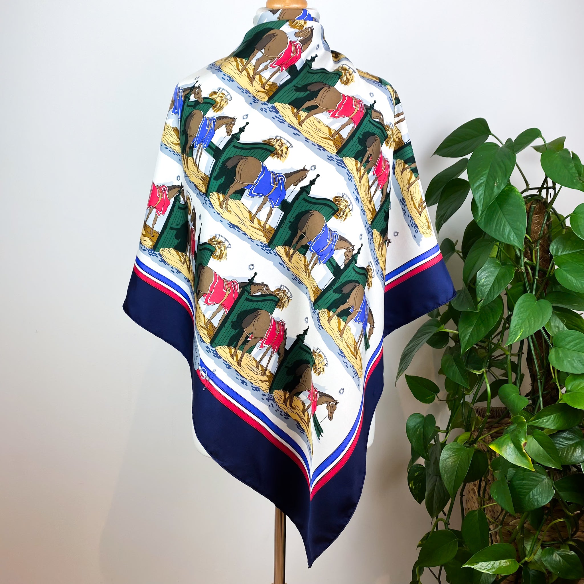 Boxed Hermes 1993 Grand National Vintage Silk Scarf