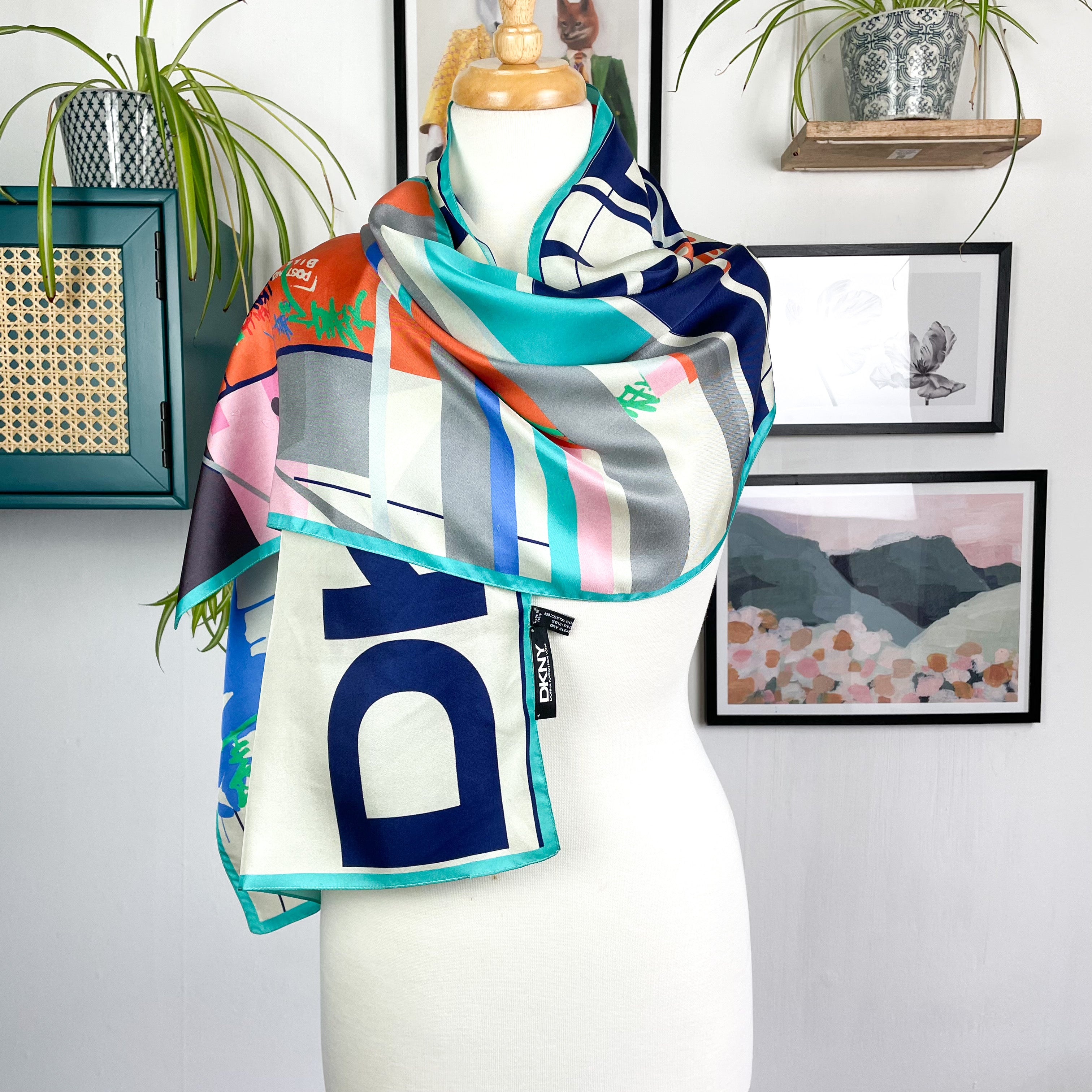 Bright DKNY Long Silk Scarf
