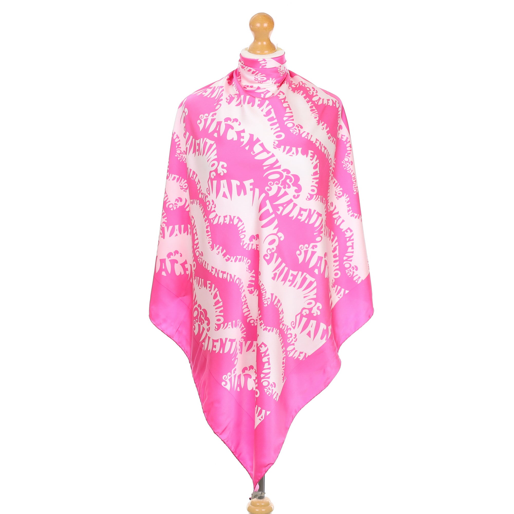 Valentino Bright Pink Silk Scarf